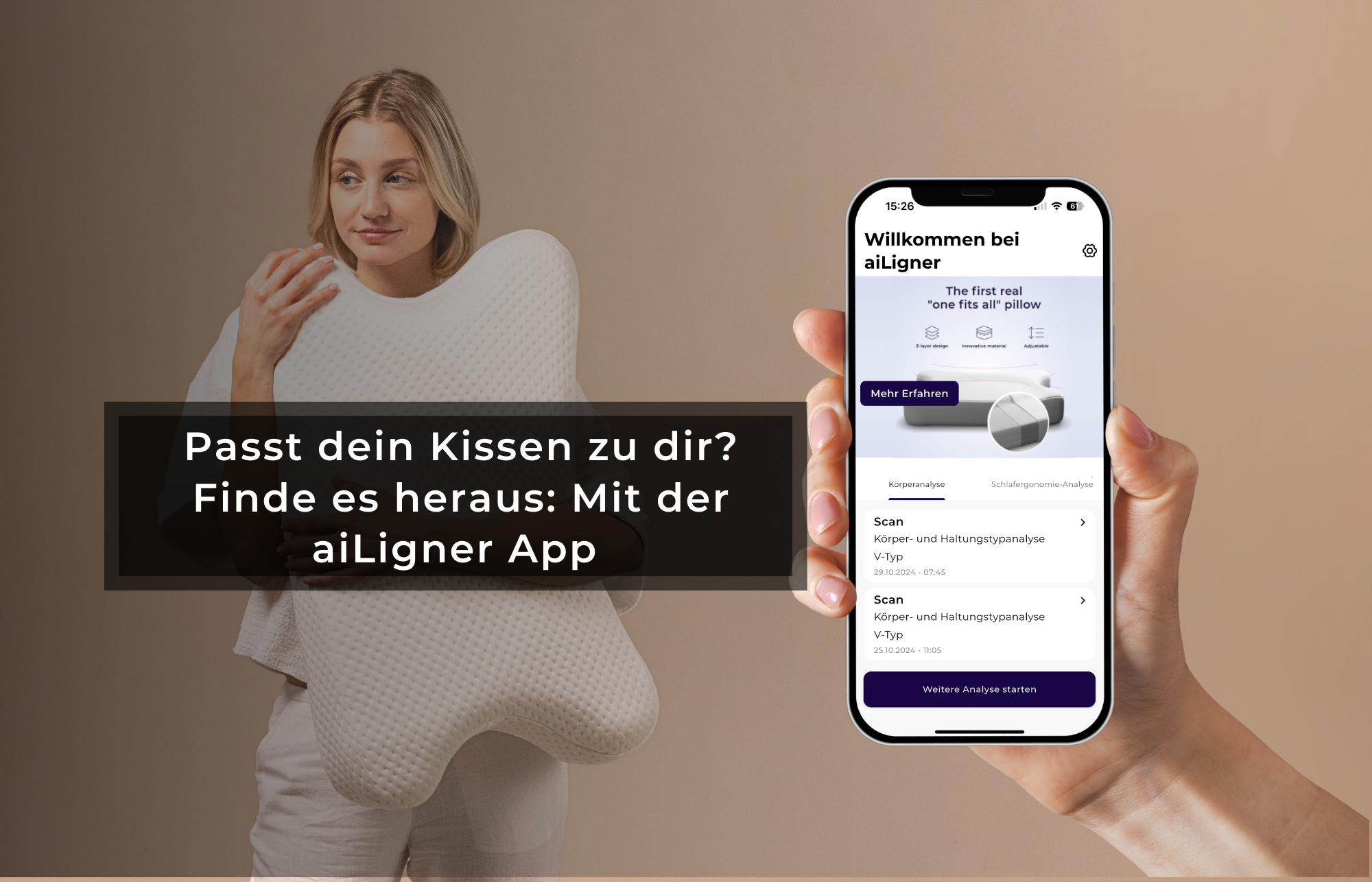 aiLigner Pillow - Anpassbares Nackenstützkissen für erholsamen Schlaf - Third of Life