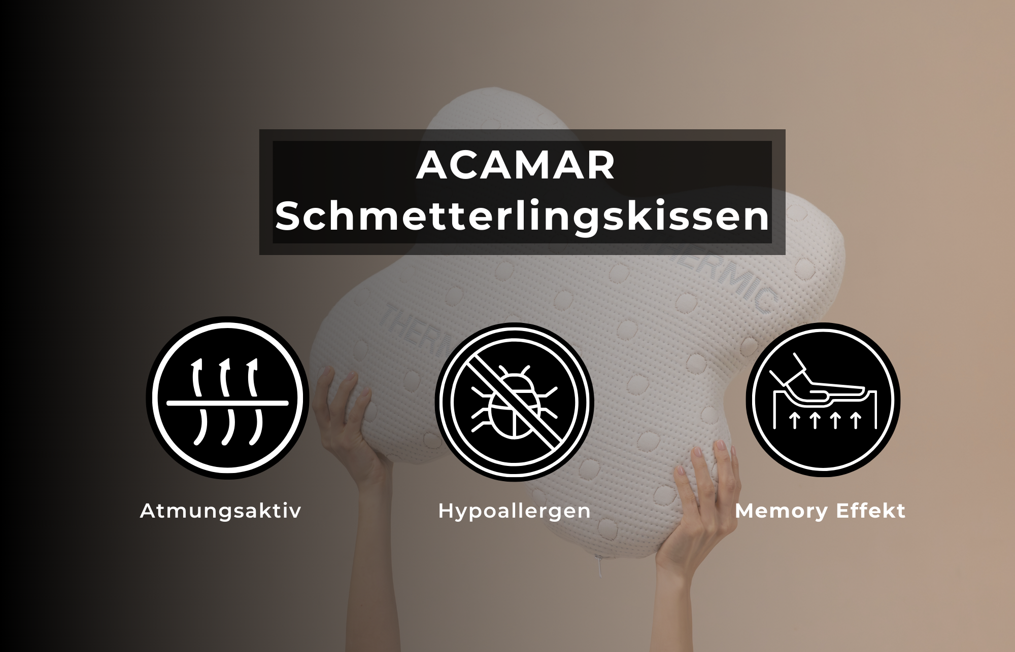 ACAMAR Kopfkissen in Schmetterlingsform für Seitenschläfer für ruhigen Schlaf - Third of Life