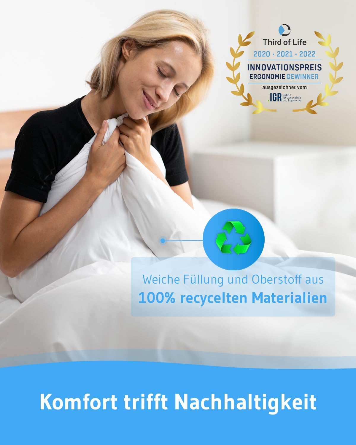 VERDA -Nachhaltige weiche Sommerdecke aus 100% Rcycling Material - Third of Life