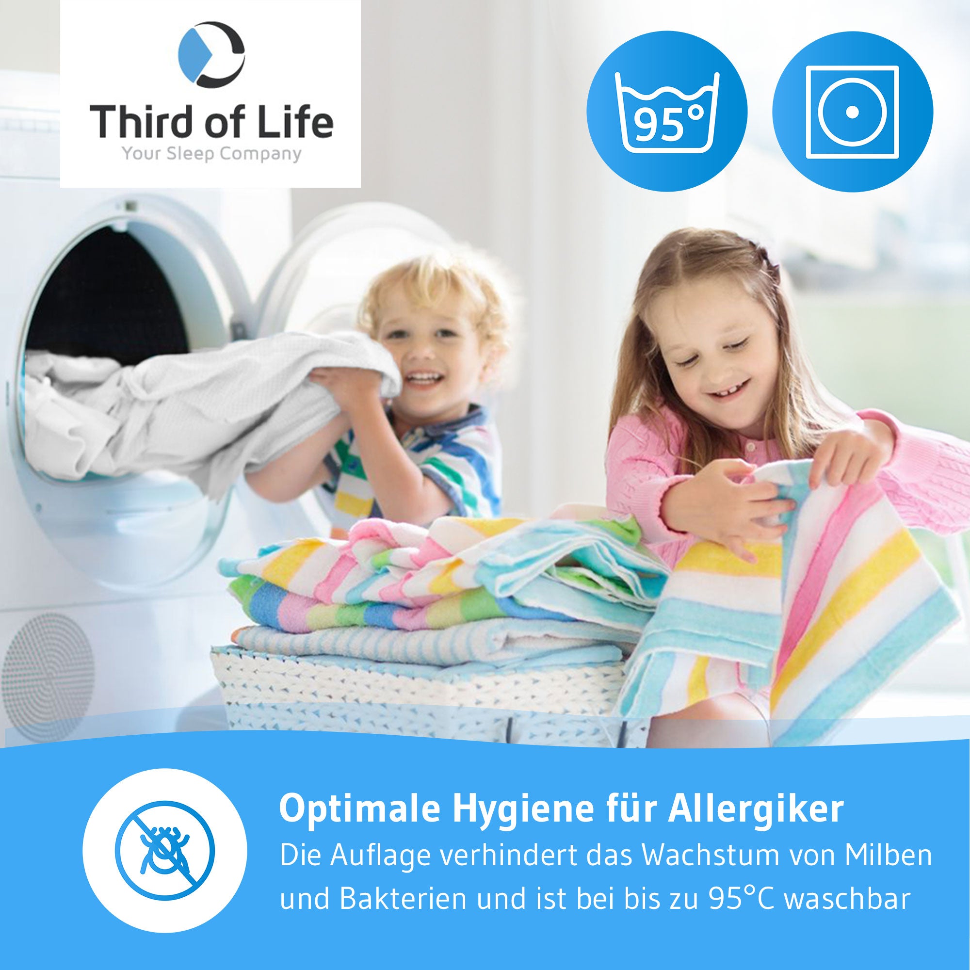 LISA Matratzenschoner - 100% wasserdicht, mit Seitenwänden (25cm) , für Allergiker - Third of Life