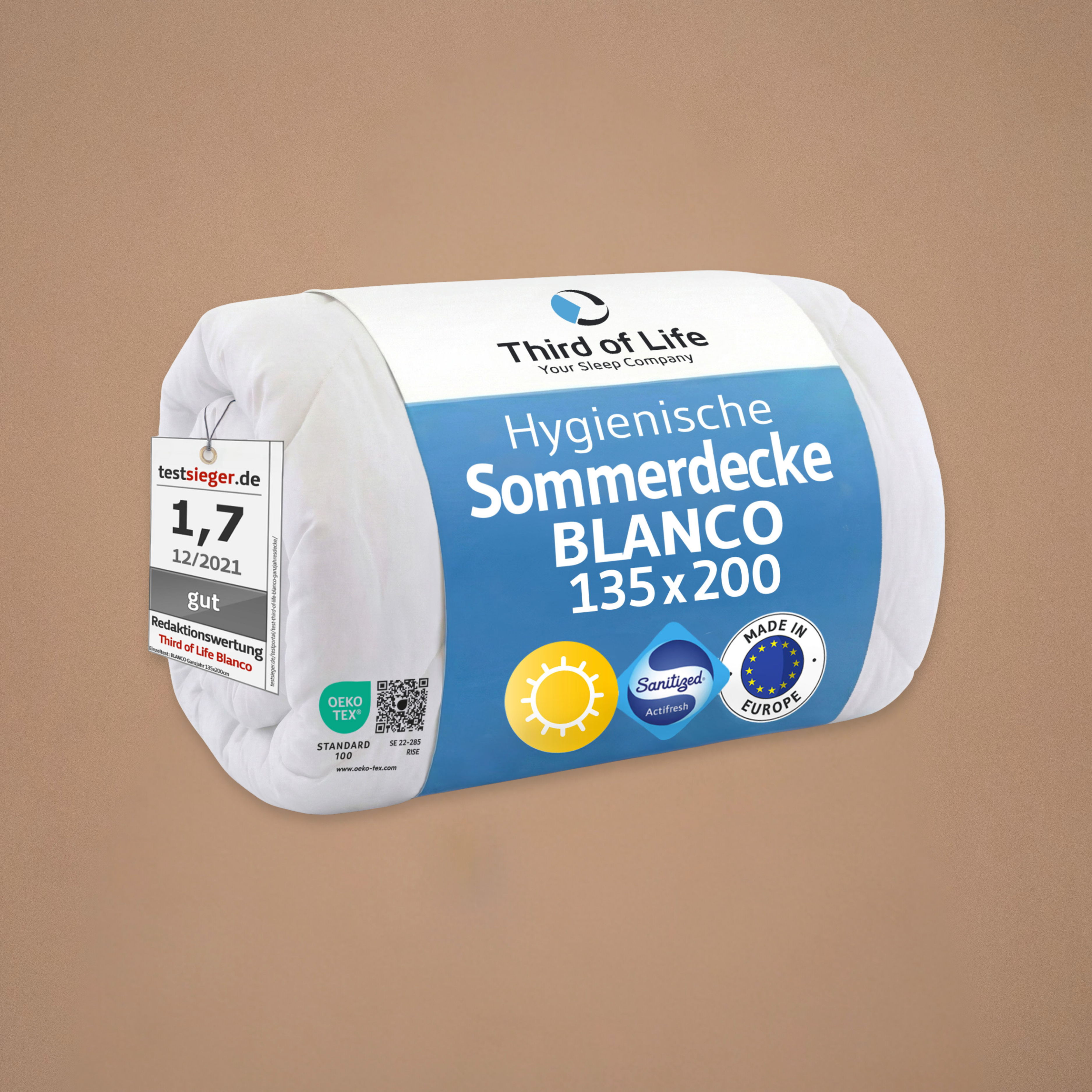 Sommerdecke BLANCO mit Sanitized®-Schutz, für Allergiker geeignet - Third of Life