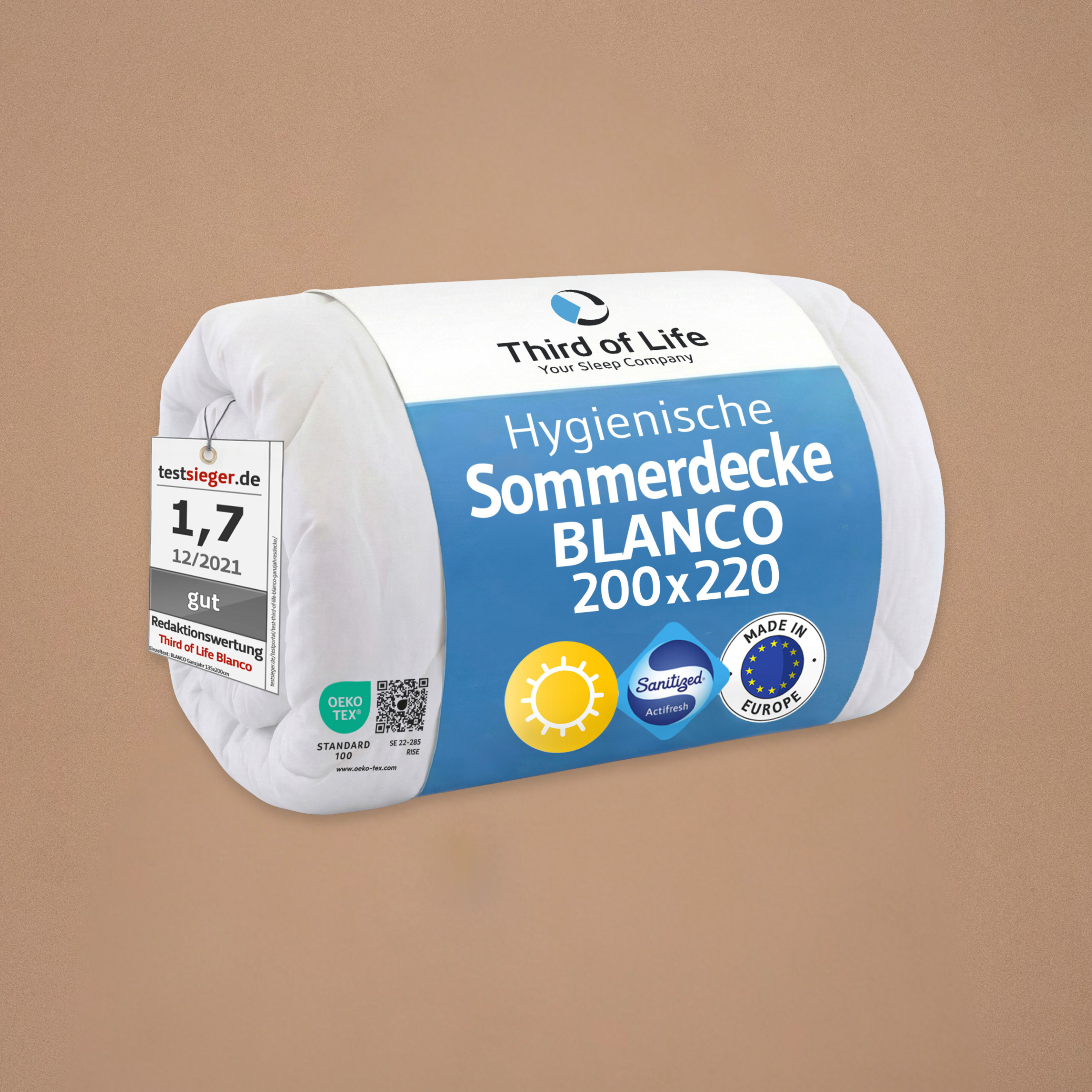 Sommerdecke BLANCO mit Sanitized®-Schutz, für Allergiker geeignet - Third of Life