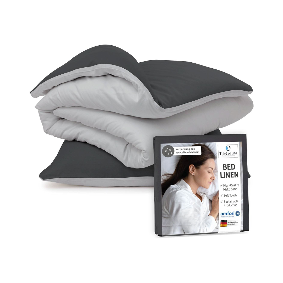 Mako-Satin Bettwäsche ELLA - 100% Baumwolle - STANDARD 100 by OEKO-TEX® – warm & flauschig - Third of Life