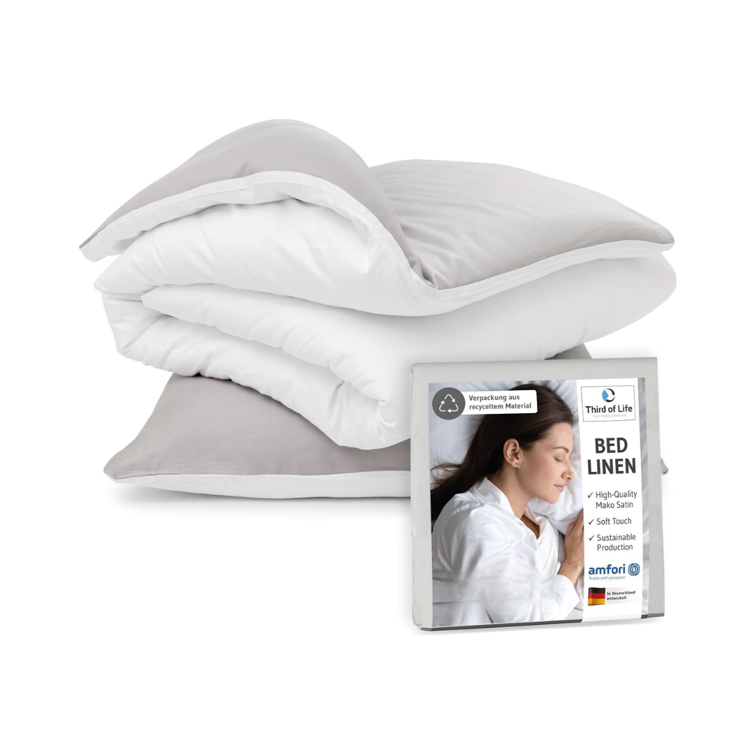 Mako-Satin Bettwäsche ELLA - 100% Baumwolle - STANDARD 100 by OEKO-TEX® – warm & flauschig - Third of Life