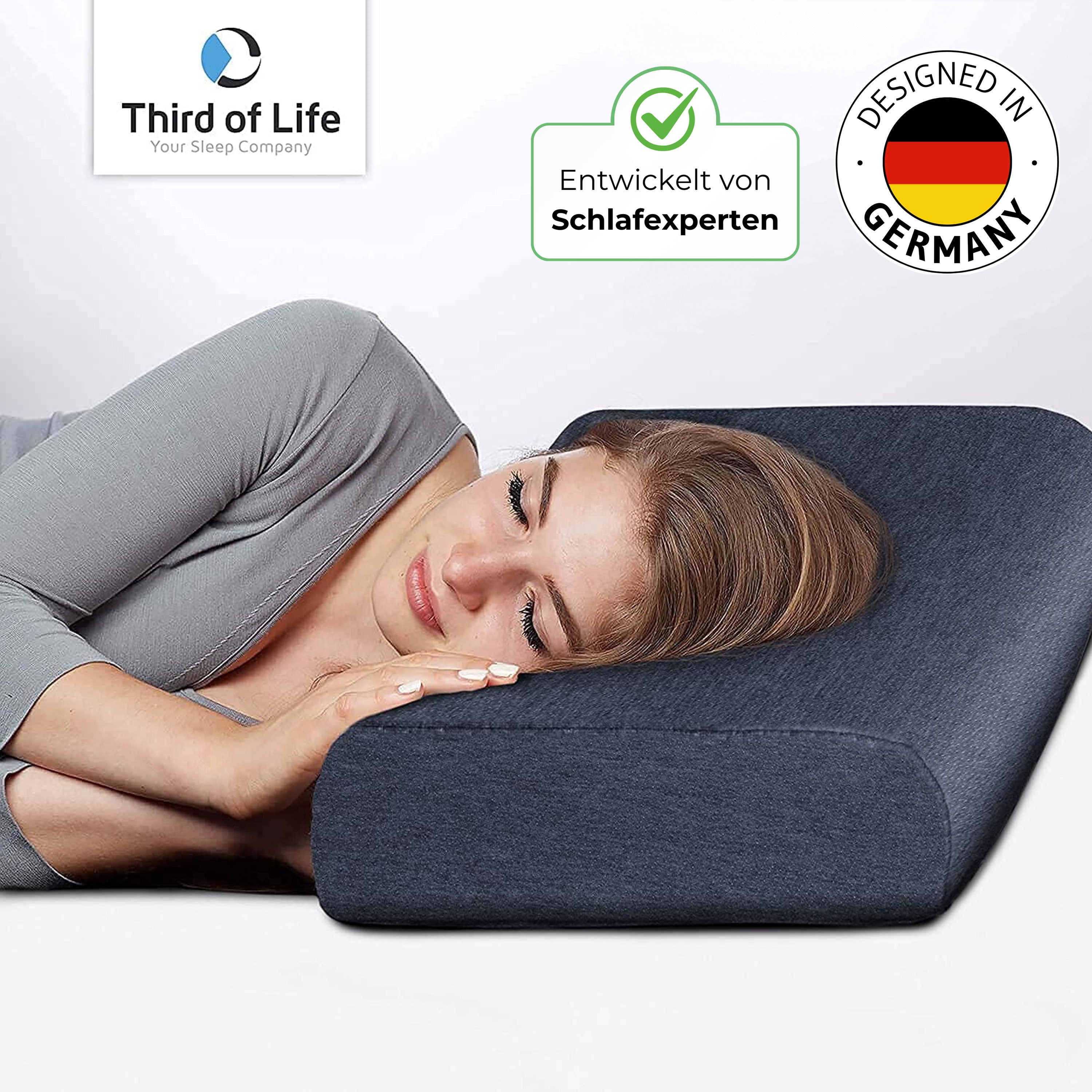 HADAR wave Nackensütz-Kopfkissen mit Nackenwelle, anpassbar aus Visco Schaum - Third of Life