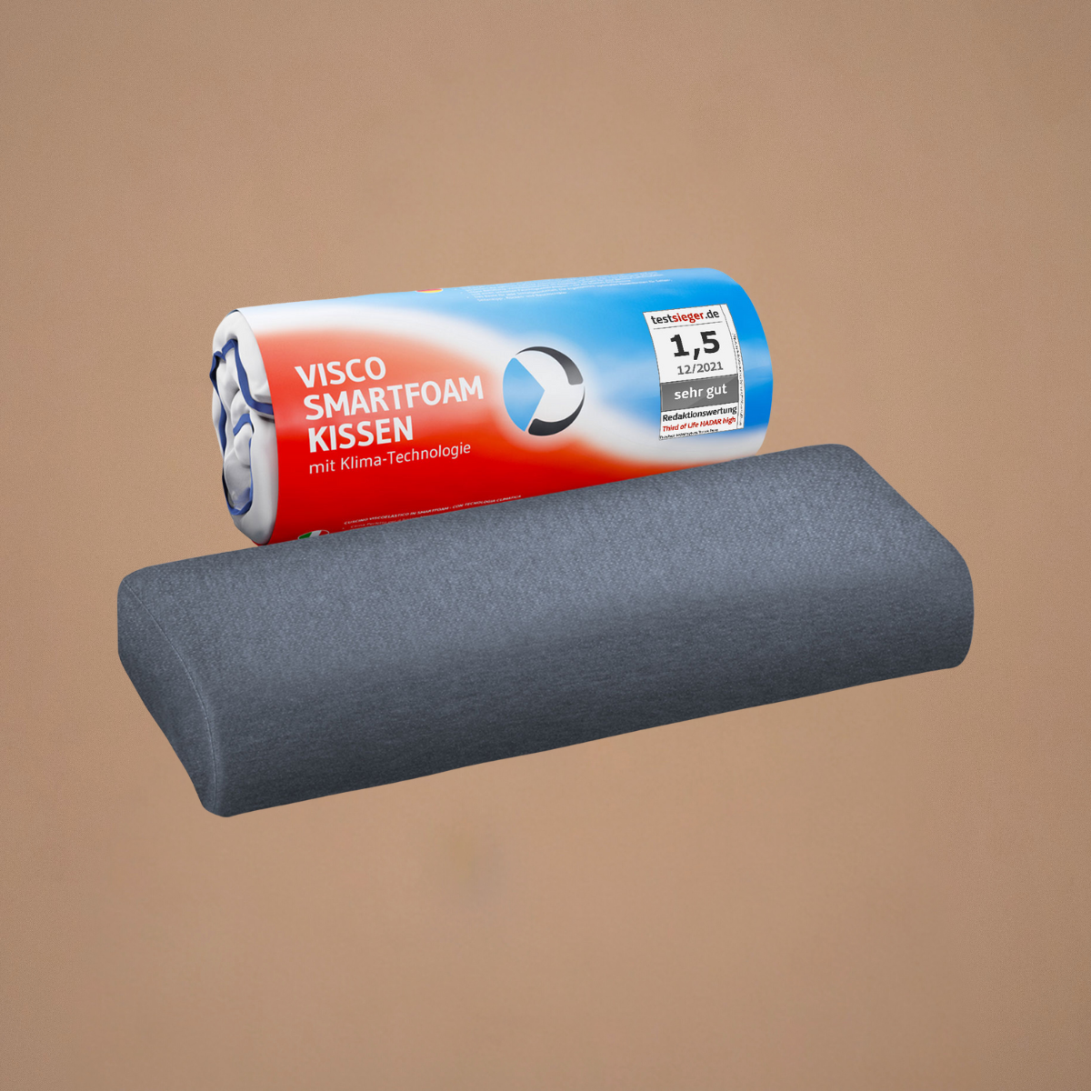 HADAR Nackenstütz-Kopfkissen, höhenverstellbar und ergonomisch aus Visco Schaum - Third of Life