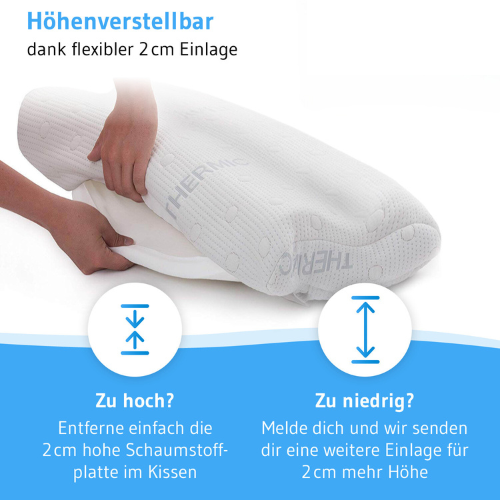 MATAR Nackenstützkissen mit Nackenwelle, höhenverstellbar aus Visco Schaum - Third of Life