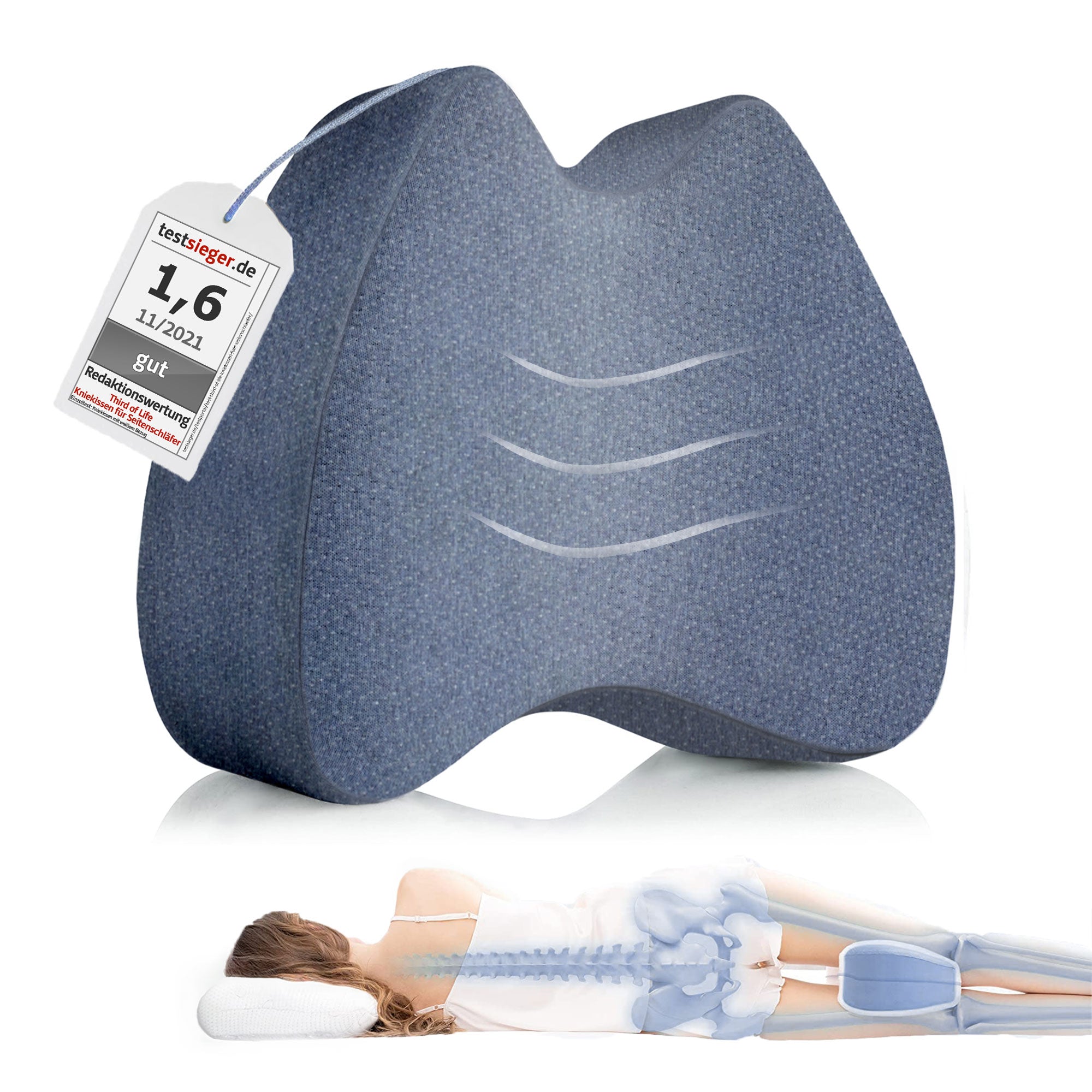 Kniekissen für Seitenschläfer QuickDry-Bezug - Third of Life