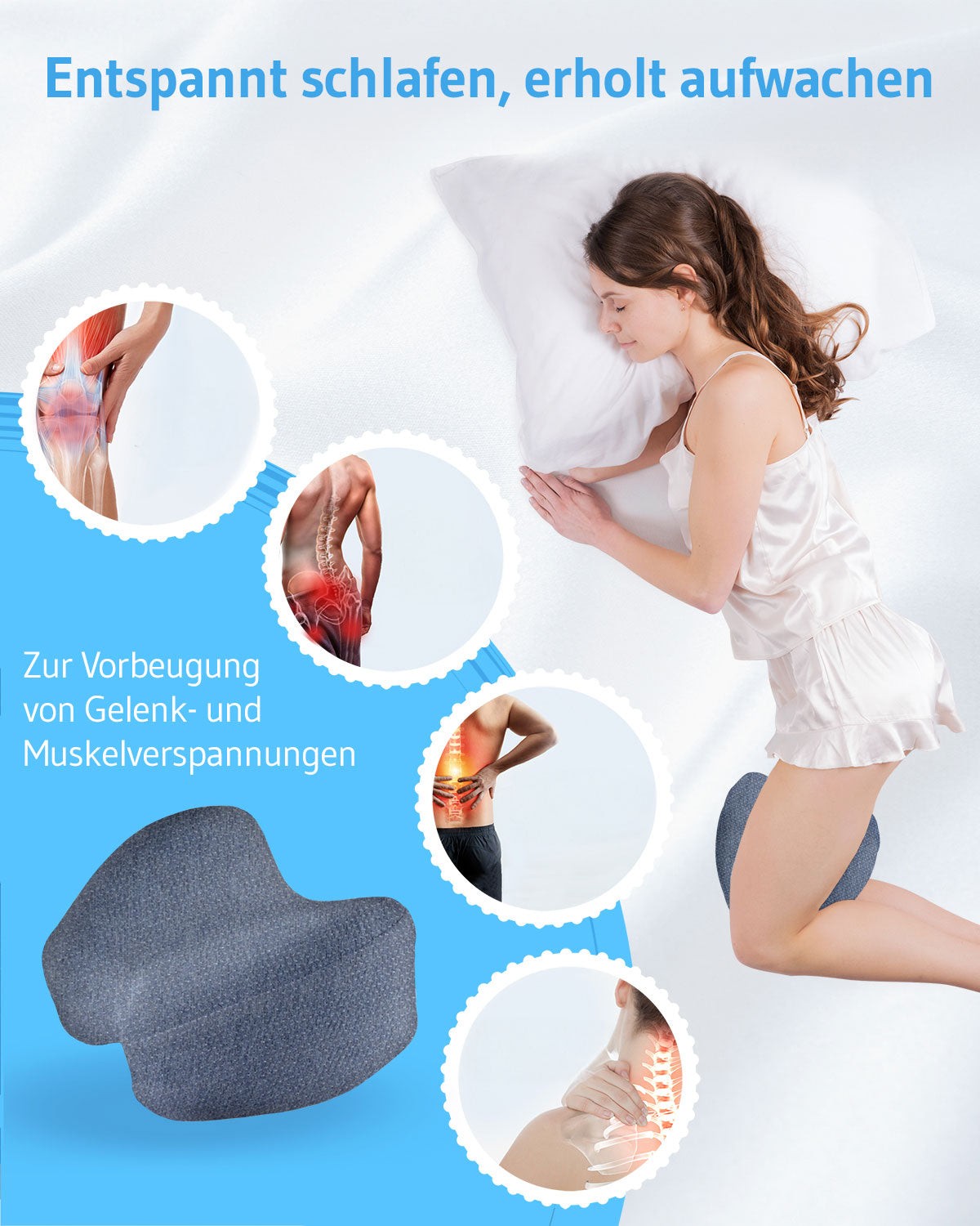 Kniekissen für Seitenschläfer QuickDry-Bezug - Third of Life