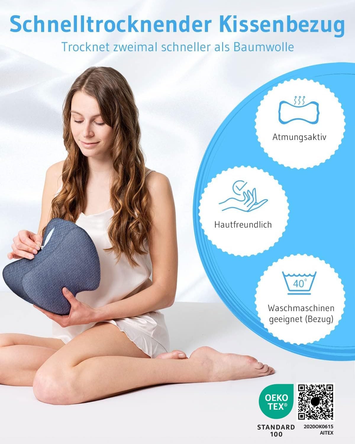 Kniekissen für Seitenschläfer QuickDry-Bezug - Third of Life