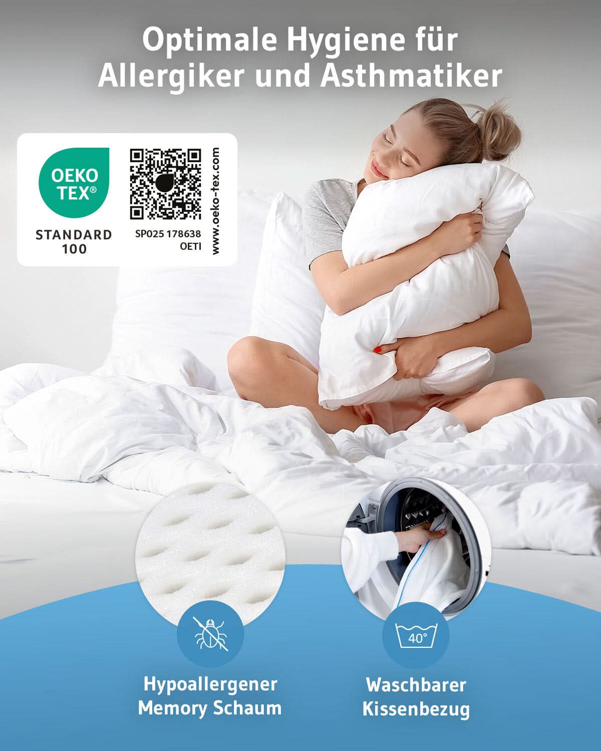 LUFTAR - luftiges 3 Kammer-Kopfkissen für Seiten- & Rückenschläfer - Third of Life
