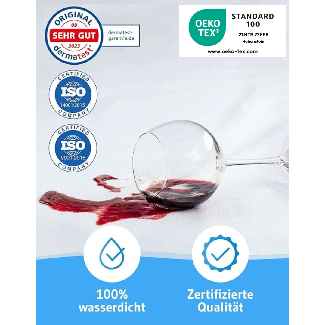 LISA Matratzenschoner - 100% wasserdicht, mit Seitenwänden (25cm) , für Allergiker