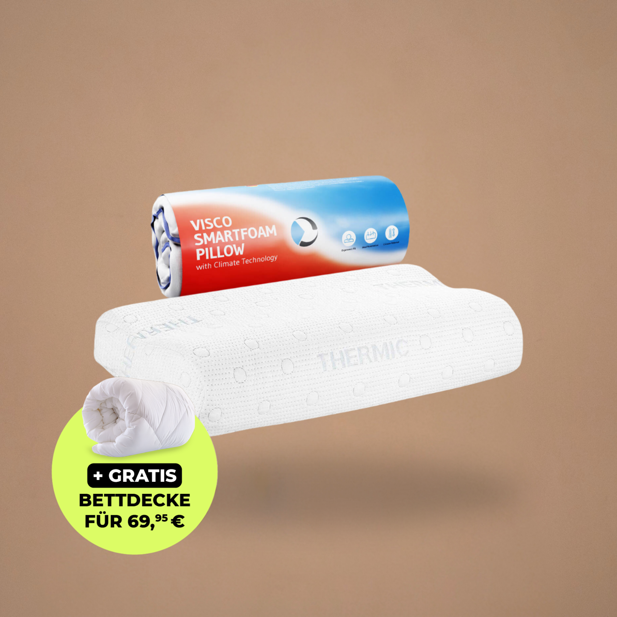 HADAR wave Nackenkissen mit Nackenwelle, höhenverstellbar aus Visco Schaum