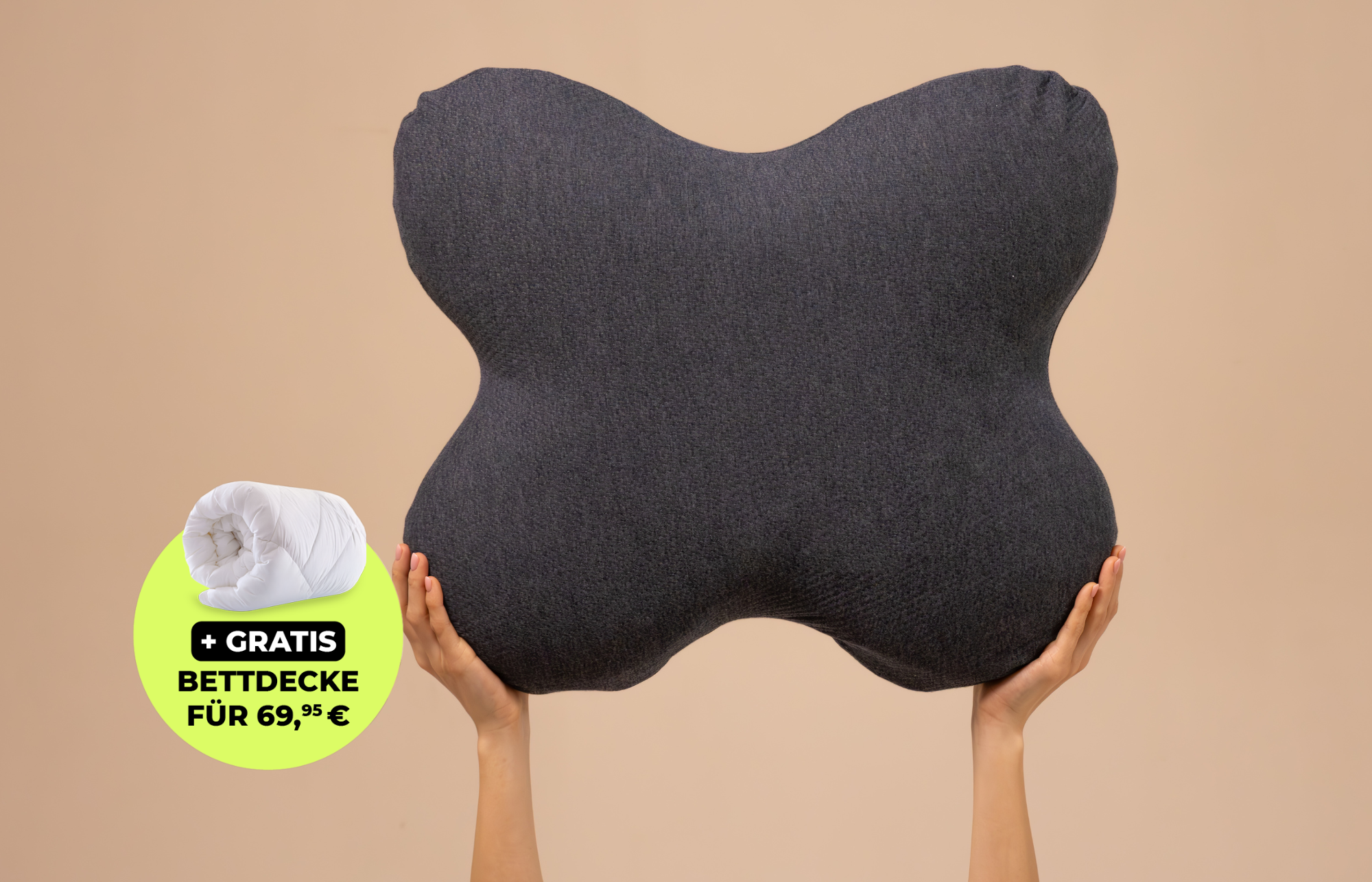 ACAMAR Seitenschläferkissen aus Visco Schaum, Schmetterlingsform mit thermoregulierendem Bezug