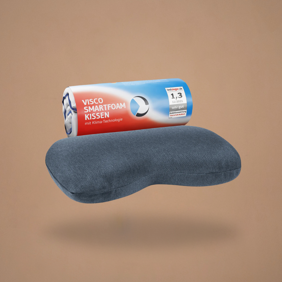 NuMOON QuickDry - Anpassbares stützendes Kopfkissen mit Bambus-Aktivkohle aus Visco Schaum - Third of Life