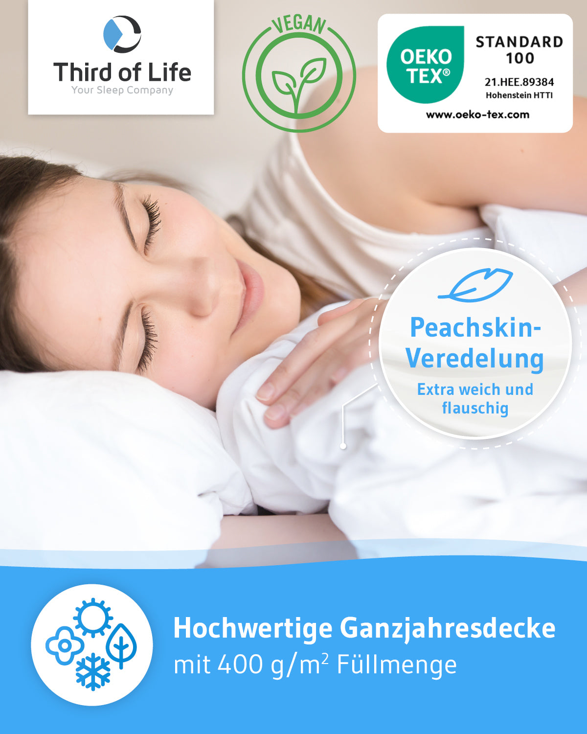 Nachhaltige Ganzjahresdecke VERDA aus 100% recyceltem Material - Third of Life