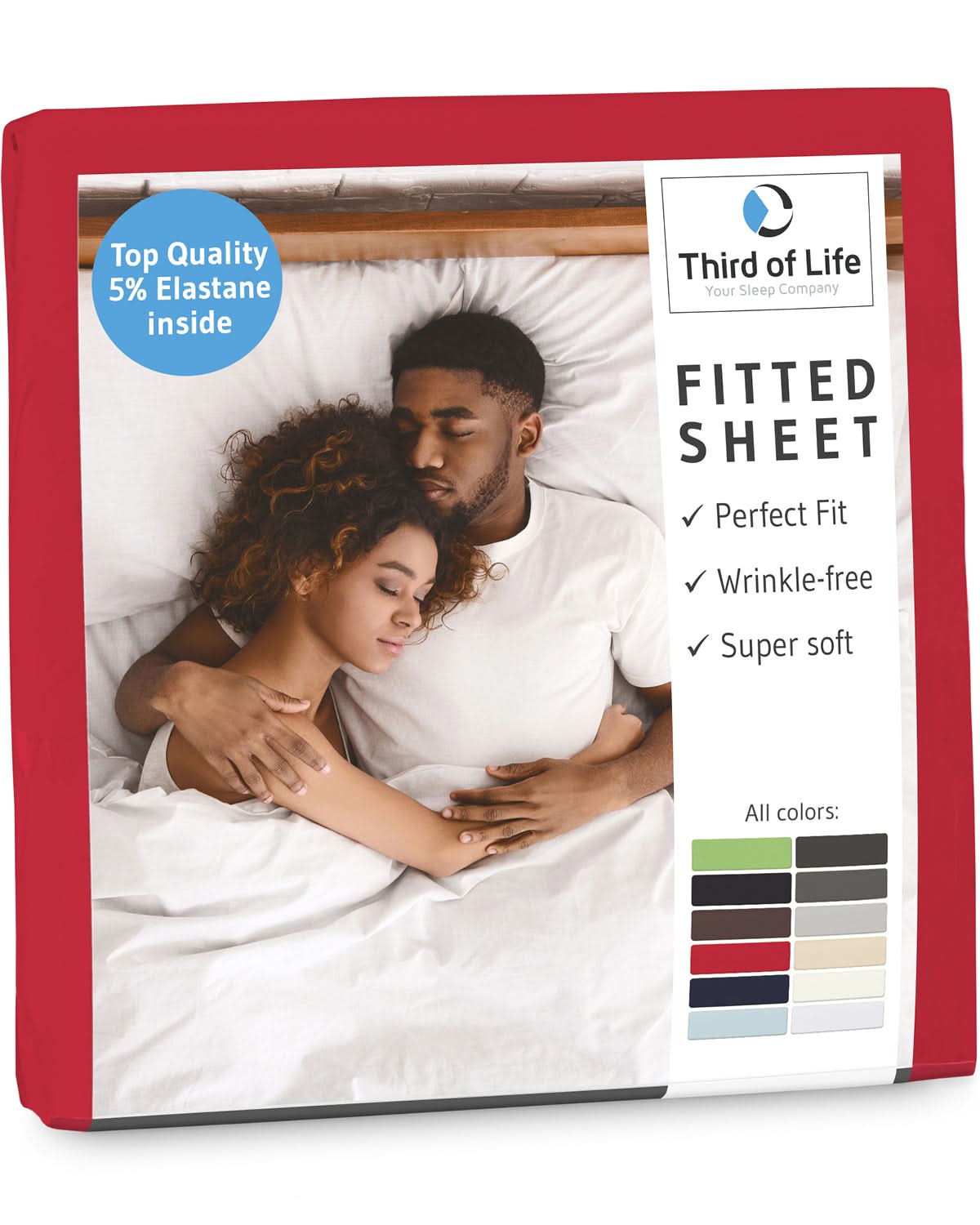 Spannbettlaken mit Elasthan BENE, faltenfrei und bügelfrei, supersoft und atmungsaktiv - Third of Life