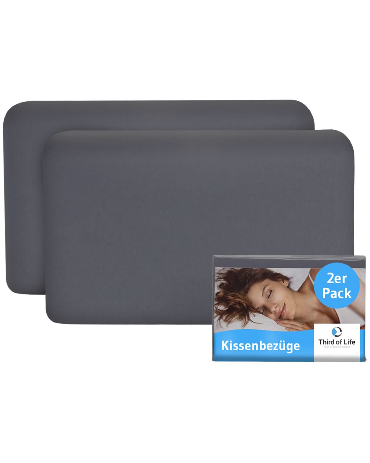 VOLAR Baumwoll-Kissenbezug Doppelpack - Third of Life