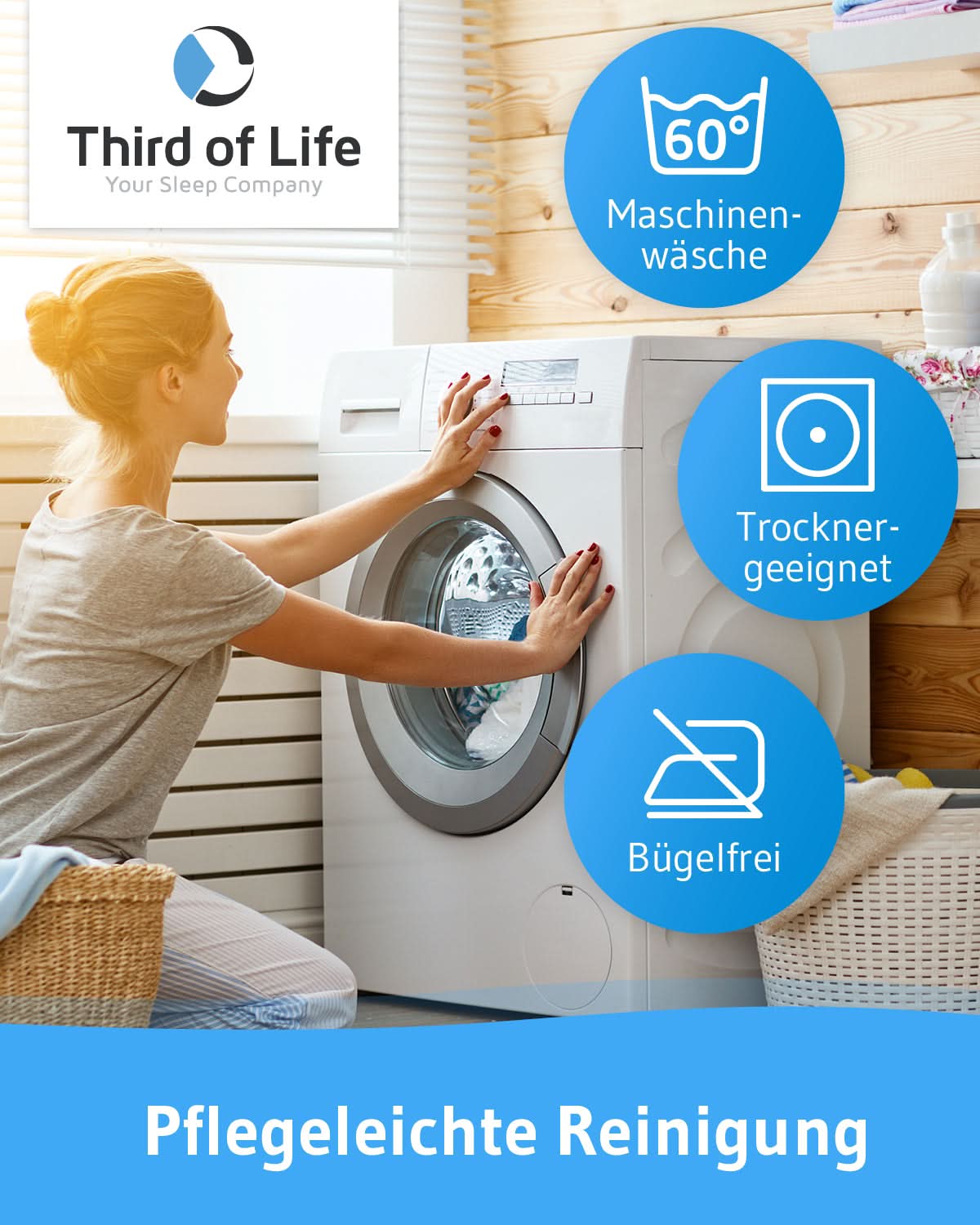 VOLAR Baumwoll-Kissenbezug Doppelpack - Third of Life