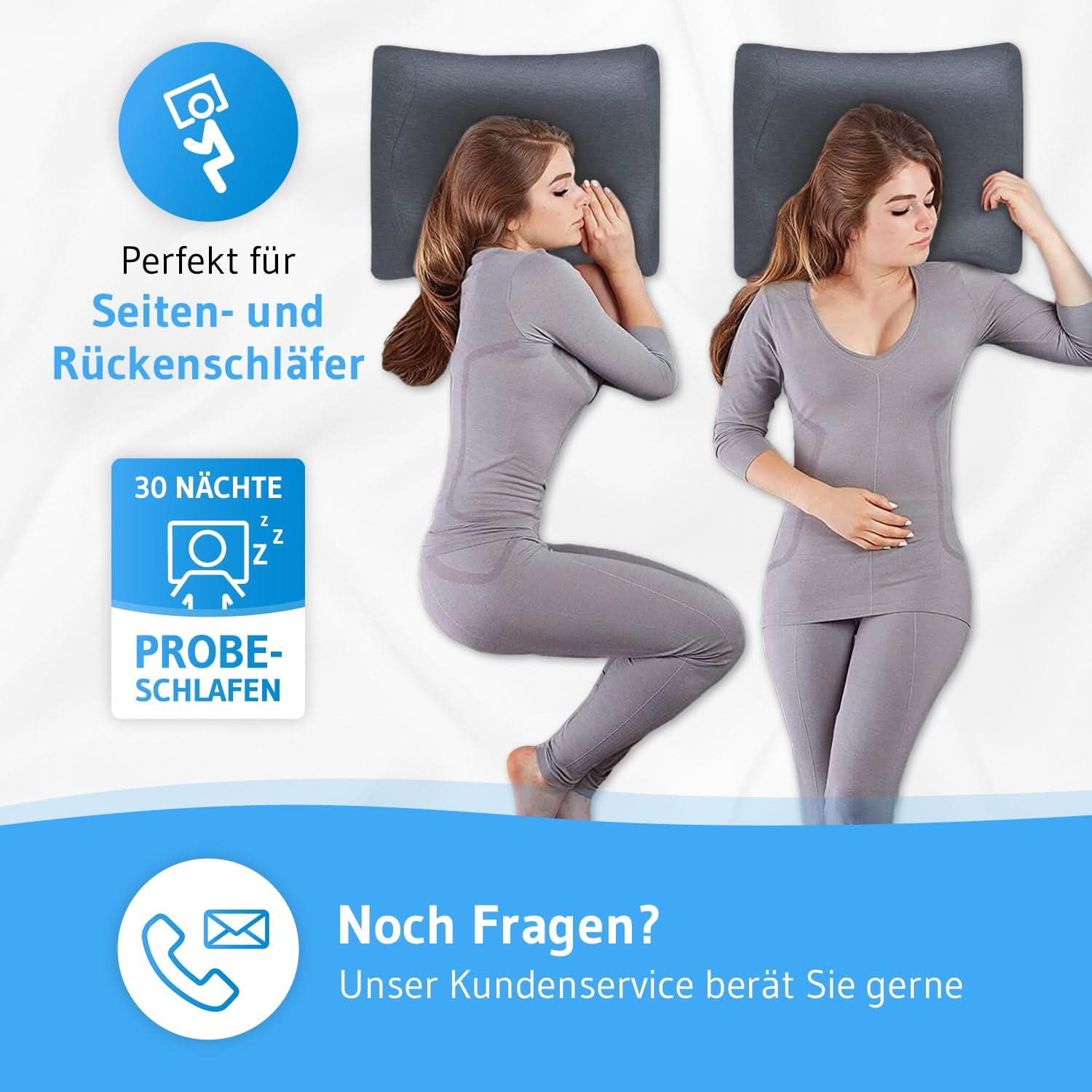 Nackenstützkissen MATAR mit Nackenwelle für Seiten- und Rückenschläfer, aus Visco Schaum, höhenverstellbar und ergonomisch - Third of Life