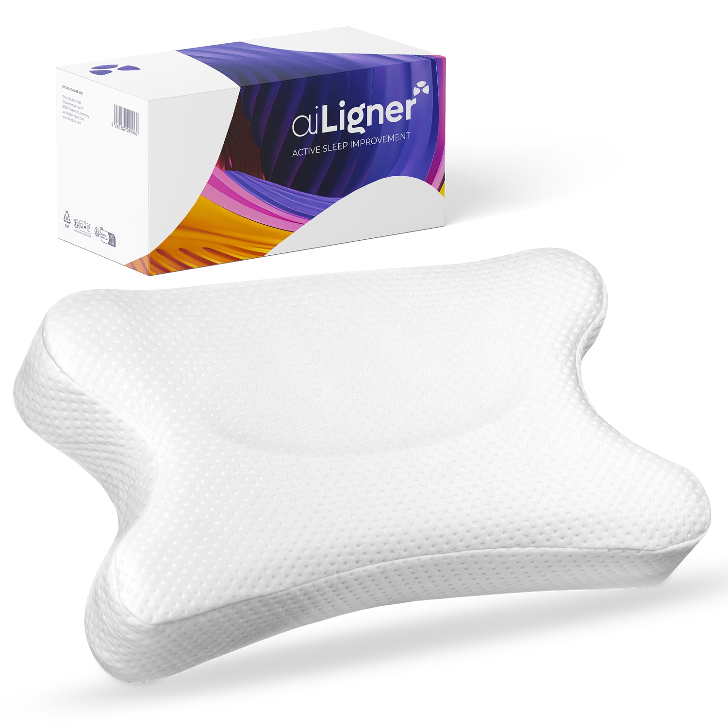 Höhenverstellbares aiLigner Kissen aus Visco-Schaum, für alle Schlafpositionen, 3-lagig, ergonomisch - Third of Life