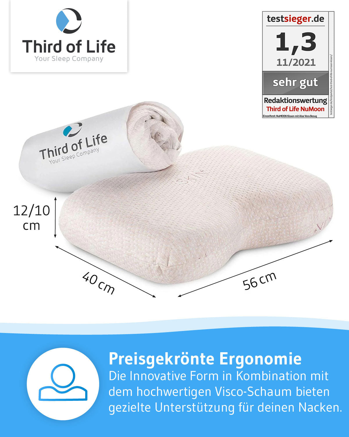 MaBella Wellnesskissen mit SKIN+ Bezug, Aromatherapie mit Ying-Yiang-Öl - Third of Life