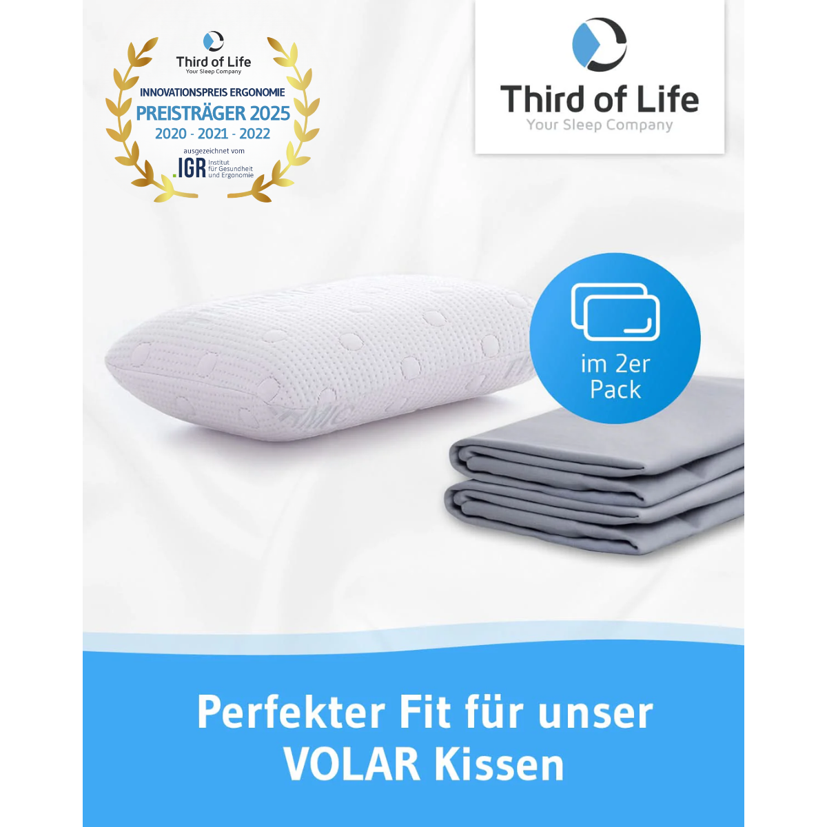 VOLAR Baumwoll-Kissenbezug Doppelpack