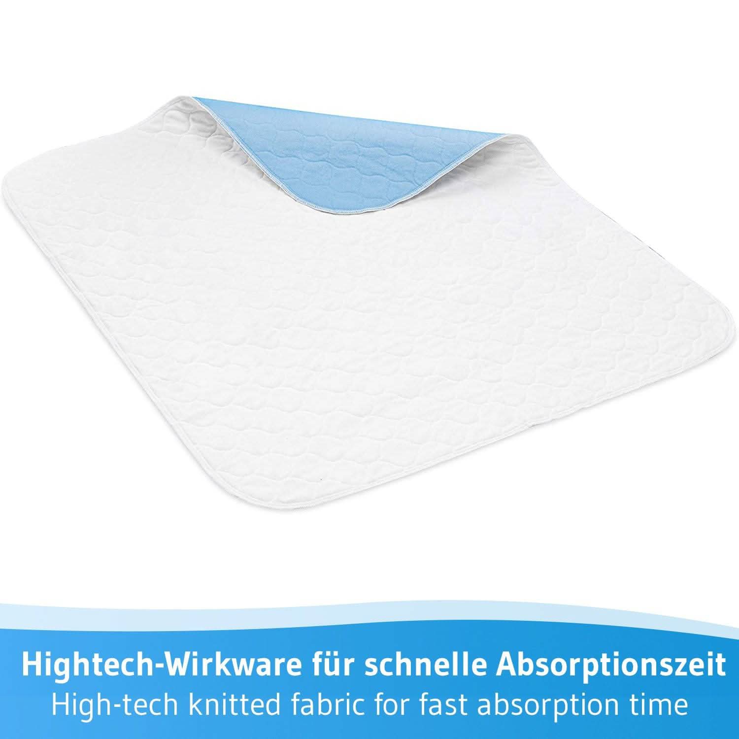 Inkontinenzunterlage TOM 75x90cm, 100 % wasserdicht und saufgähig für Kinder, Babys & Senioren - Third of Life