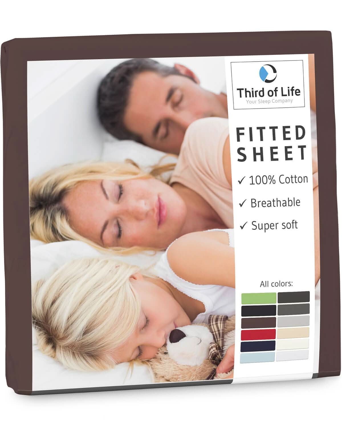 Jersey-Spannbettlaken aus 100 % Baumwolle ALBA, supersoft und atmungsaktiv, fusselfrei - Third of Life