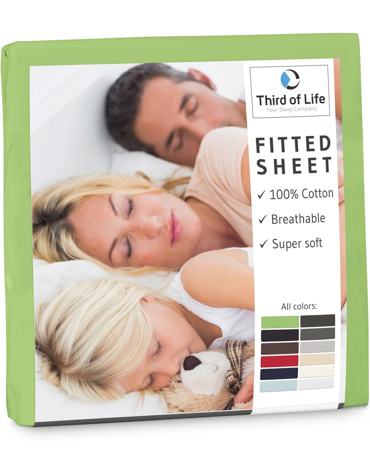 Jersey-Spannbettlaken aus 100 % Baumwolle ALBA, supersoft und atmungsaktiv, fusselfrei - Third of Life