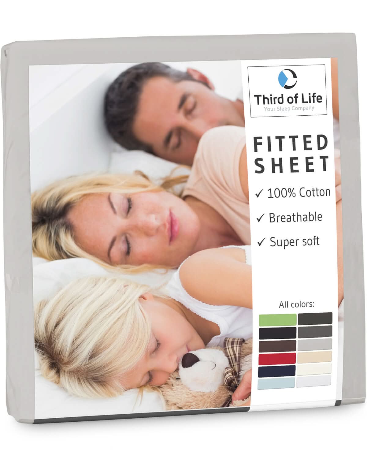 Jersey-Spannbettlaken aus 100 % Baumwolle ALBA, supersoft und atmungsaktiv, fusselfrei - Third of Life