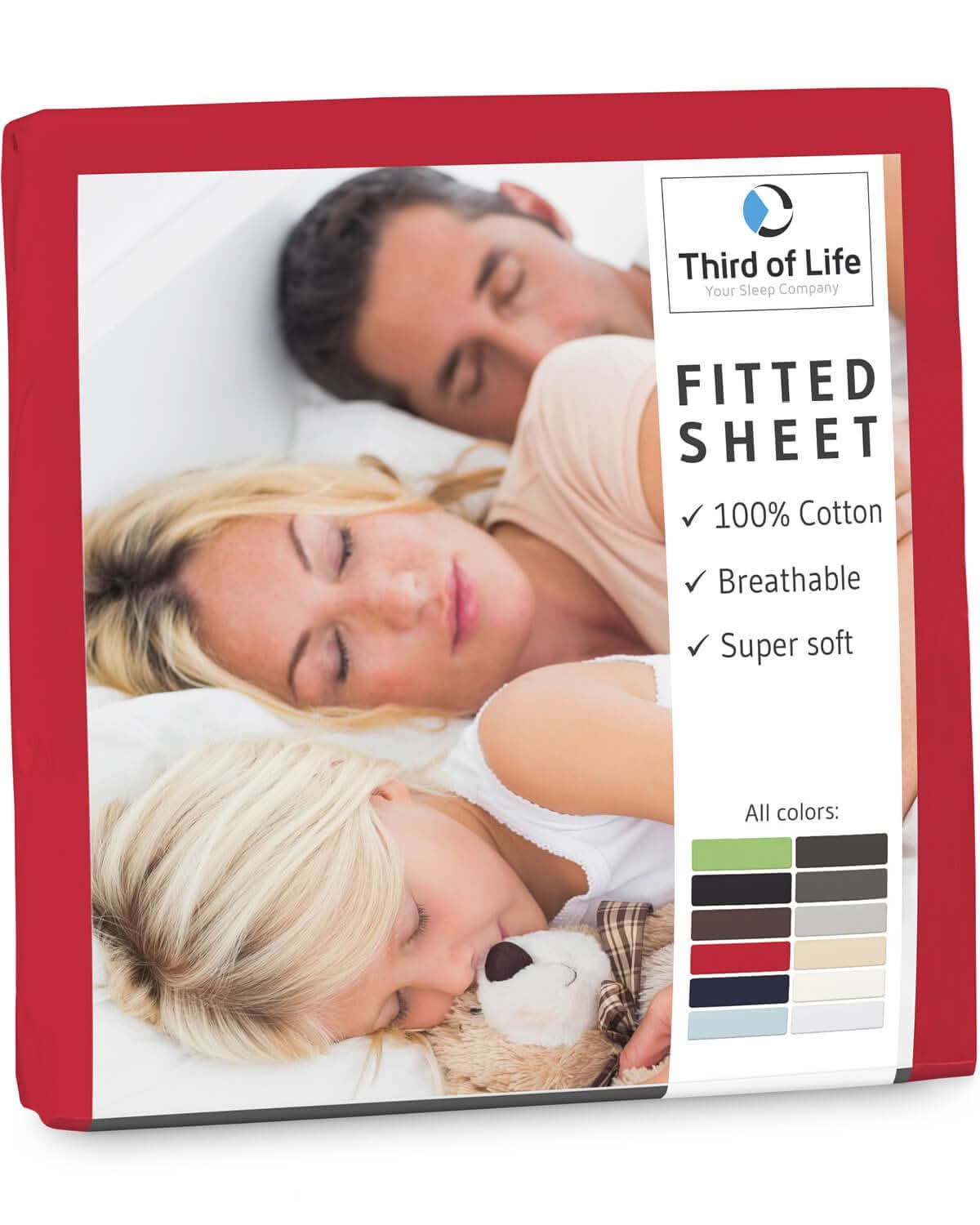 Jersey-Spannbettlaken aus 100 % Baumwolle ALBA, supersoft und atmungsaktiv, fusselfrei - Third of Life