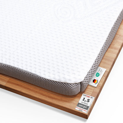 Topper EcoON - Ergonomische Matratzentopper aus Memory-Schaum mit Bezug aus nachhaltigem Tencel - Third of Life