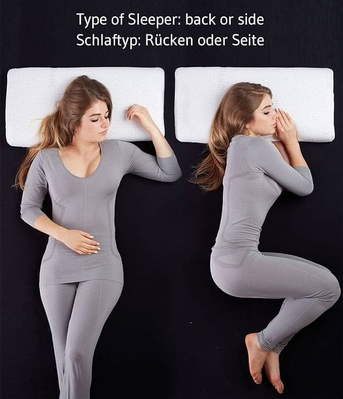 Nackenkissen HADAR wave, ergonomisches Kissen mit Nackenwelle für Seiten- und Rückenschläfer, höhenverstellbar aus Visco Schaum, 40 x 80 cm - Third of Life