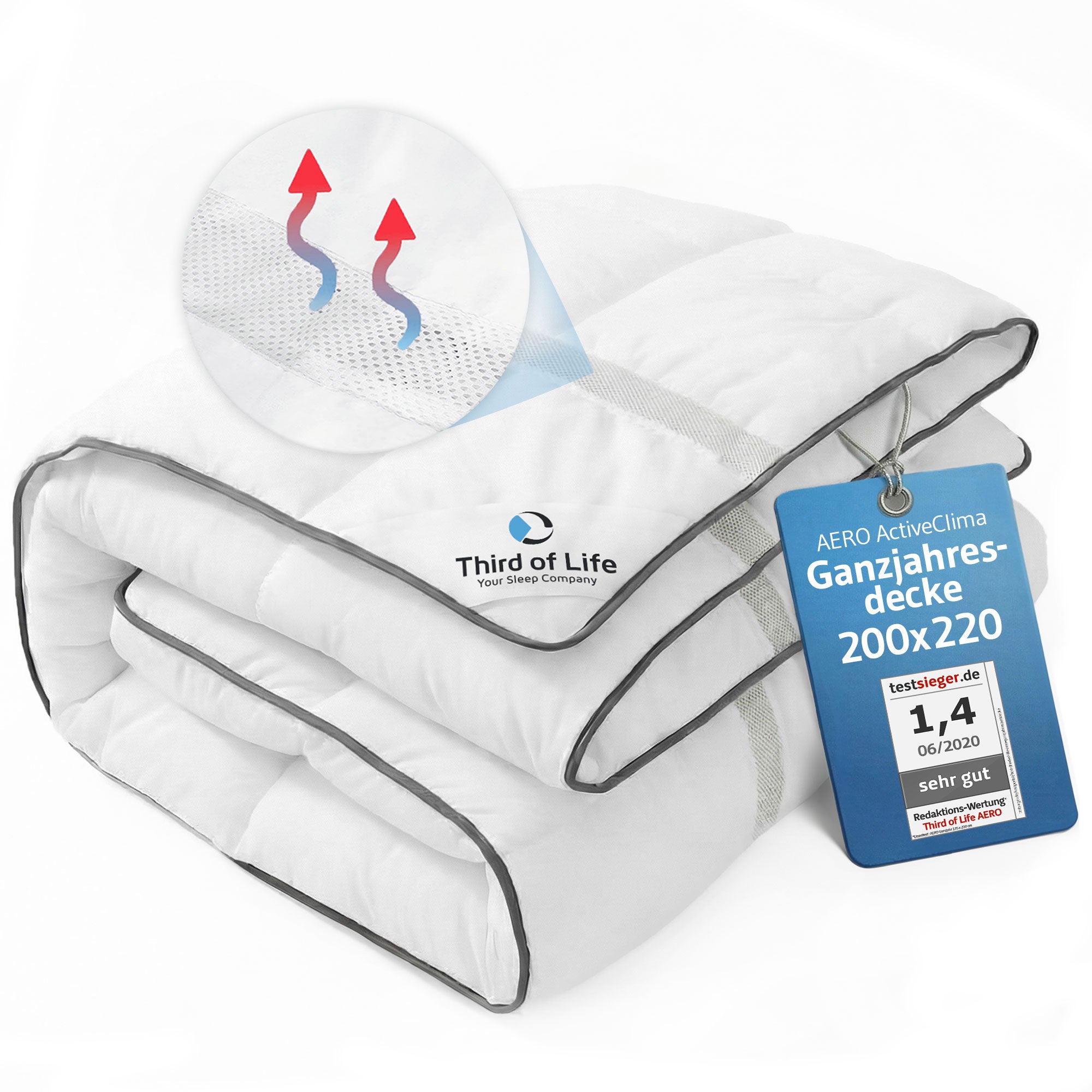 AERO ActiveClima OptiSleep -Ganzjahres Bettdecke 4 Jahreszeiten - Third of Life