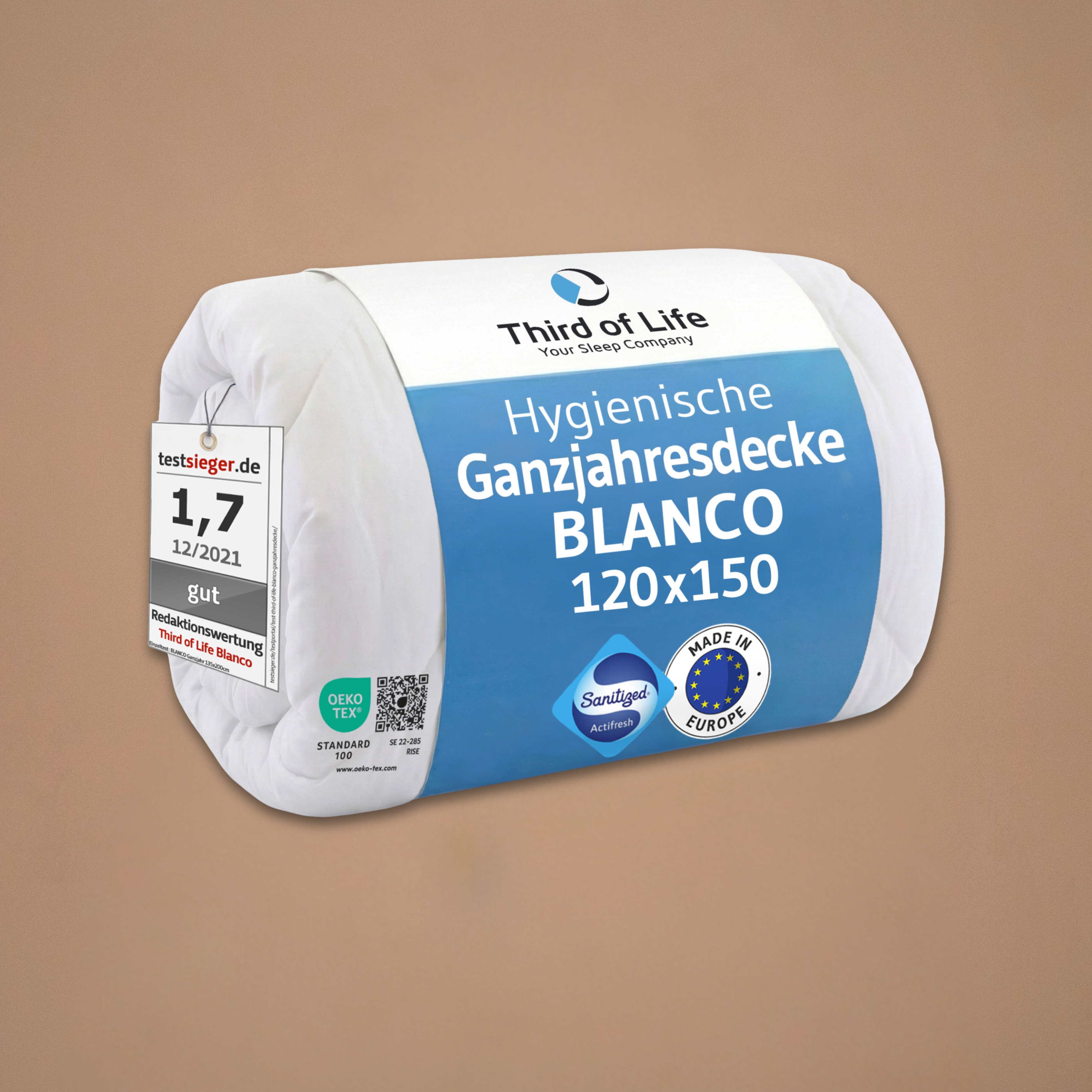 Ganzjahresdecke BLANCO mit Sanitized®-Schutz, für Allergiker geeignet - Third of Life
