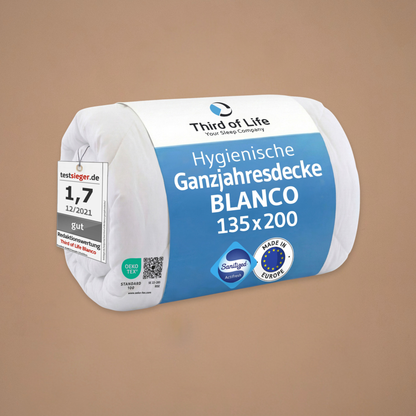 Ganzjahresdecke BLANCO mit Sanitized®-Schutz, für Allergiker geeignet - Third of Life
