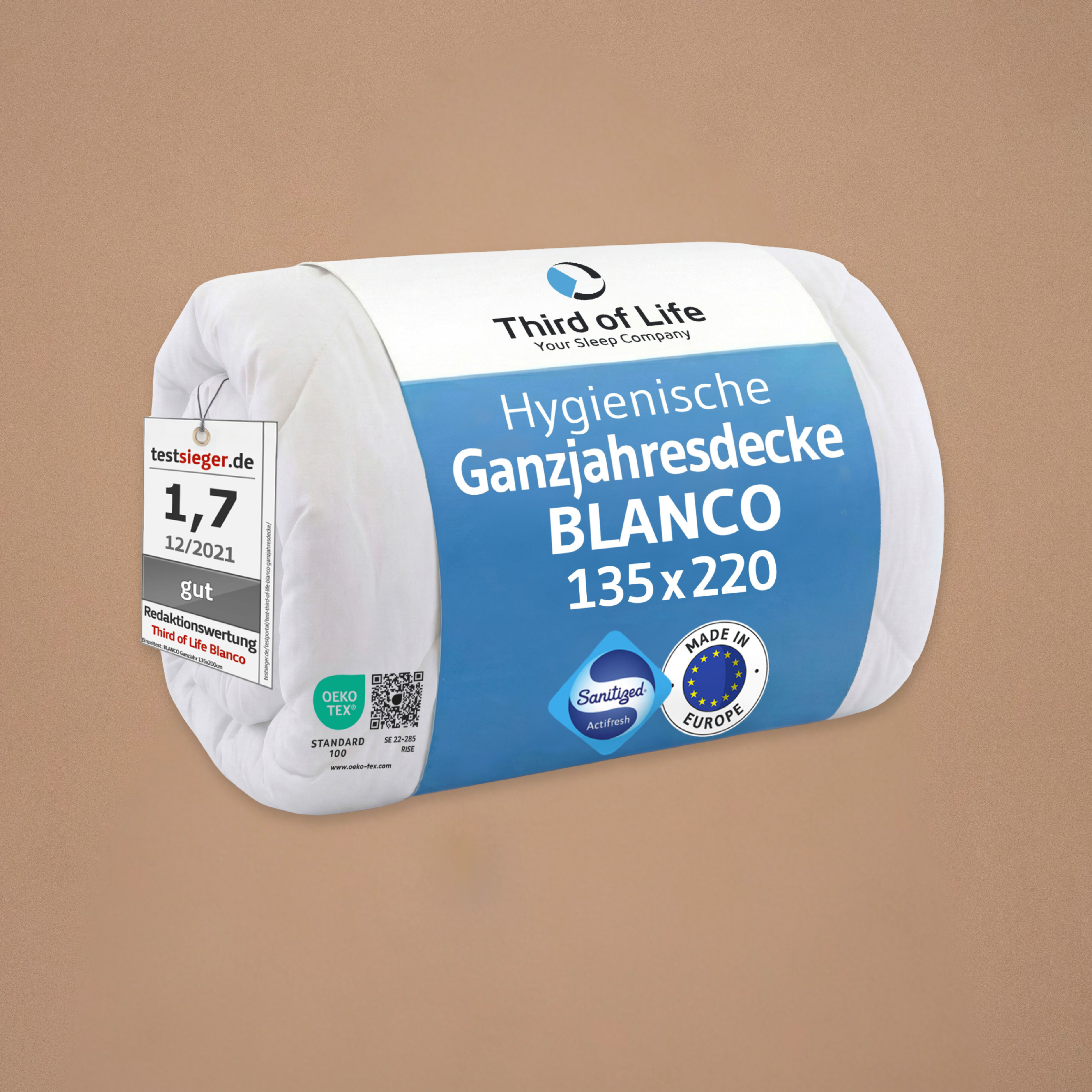 Ganzjahresdecke BLANCO mit Sanitized®-Schutz, für Allergiker geeignet - Third of Life