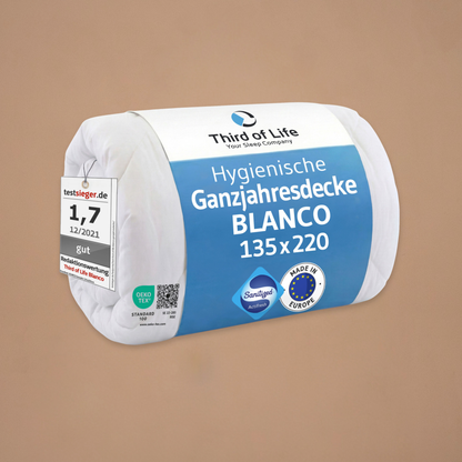 Ganzjahresdecke BLANCO mit Sanitized®-Schutz, für Allergiker geeignet - Third of Life