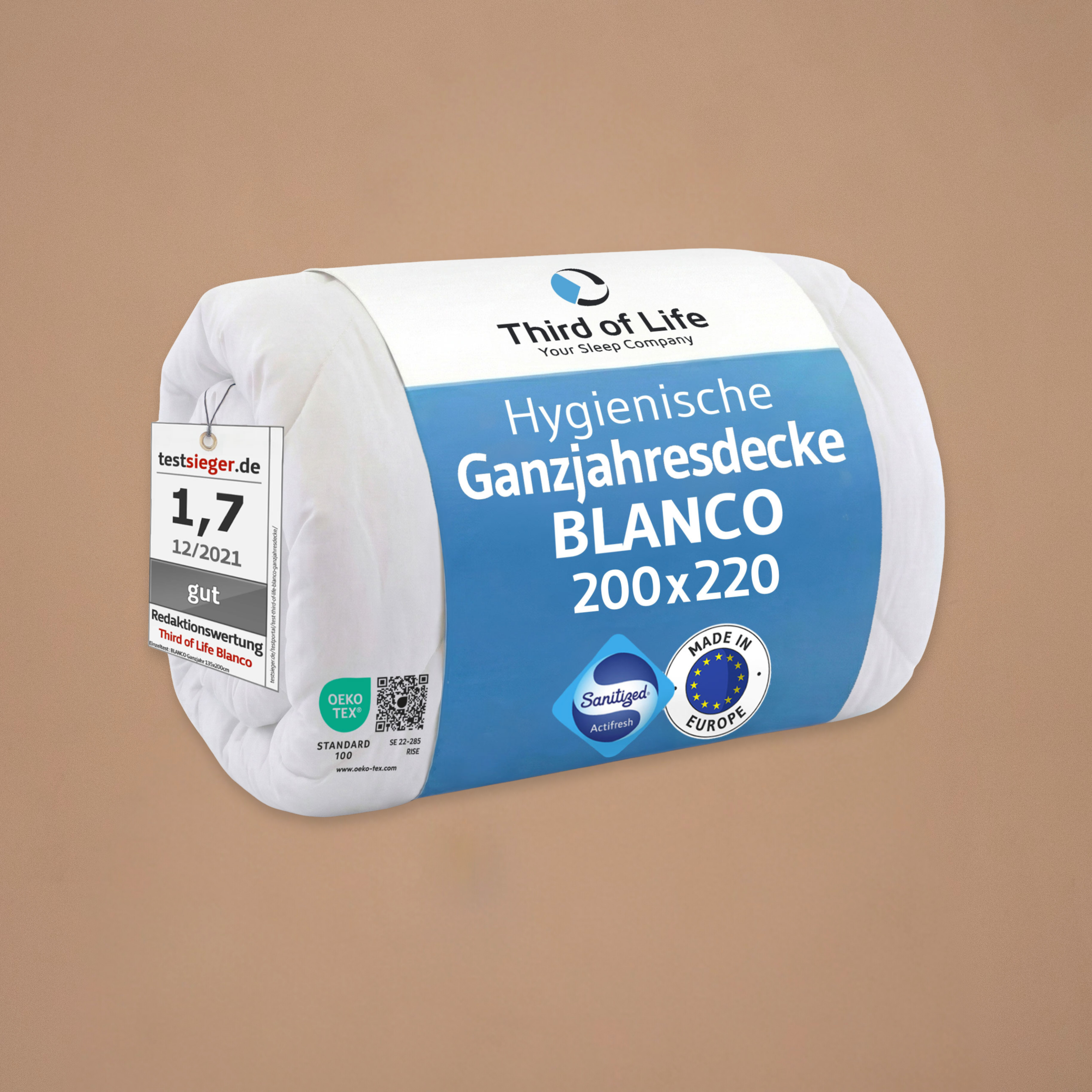 Ganzjahresdecke BLANCO mit Sanitized®-Schutz, für Allergiker geeignet - Third of Life