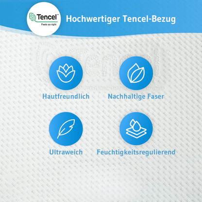 Topper EcoON - Ergonomische Matratzentopper aus Memory-Schaum mit Bezug aus nachhaltigem Tencel