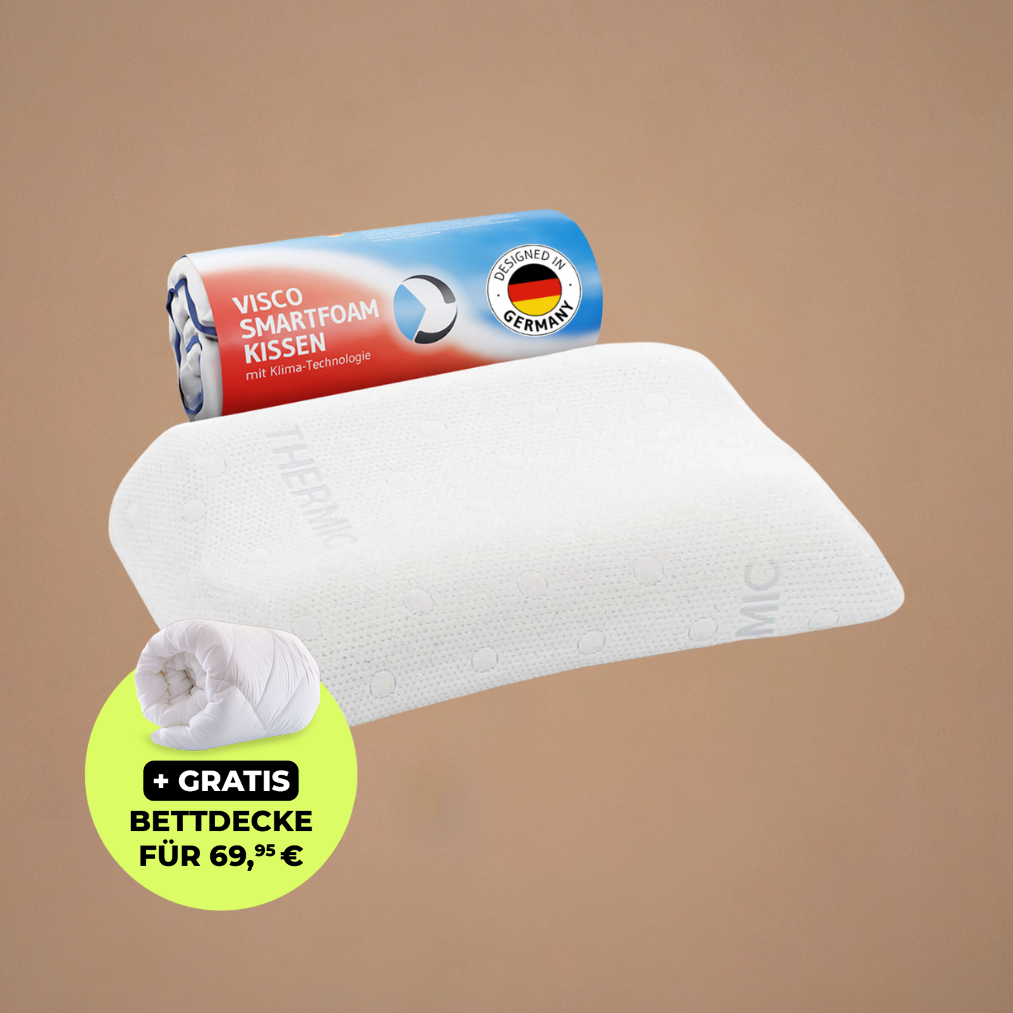 MATAR Nackenstützkissen mit Nackenwelle, höhenverstellbar aus Visco Schaum