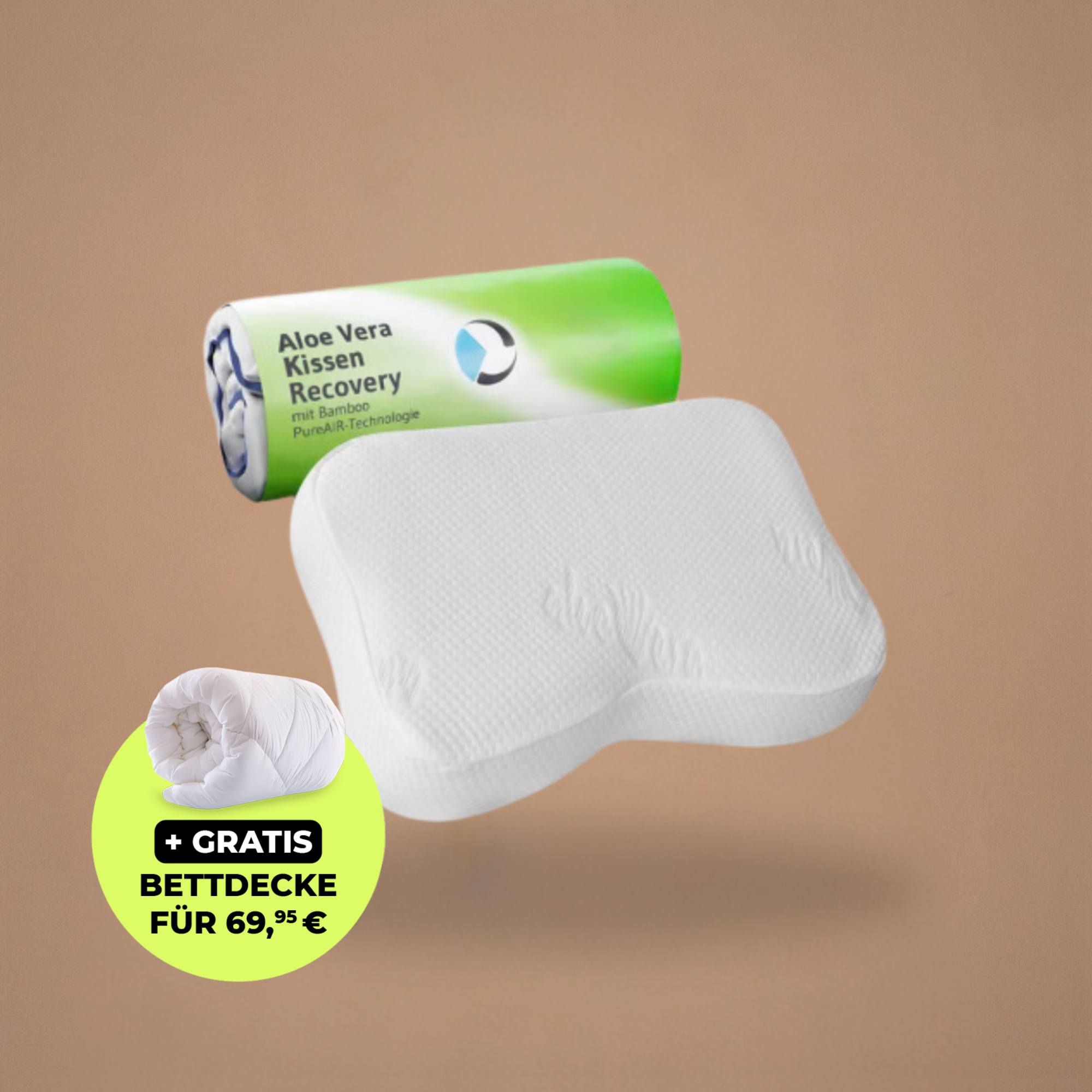 Nackenstützkissen Recovery mit Bambus-Aktivkohle Viskoschaum