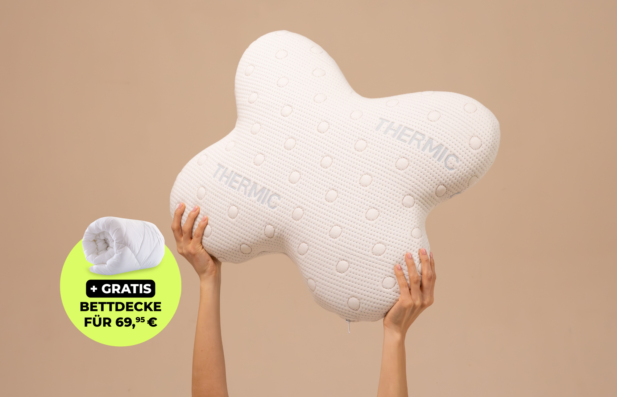 ACAMAR Seitenschläferkissen aus Visco Schaum, Schmetterlingsform mit thermoregulierendem Bezug