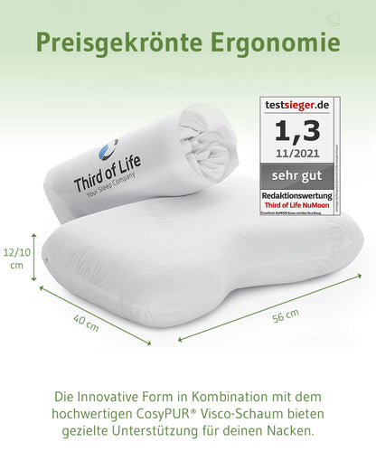NuMOON Nackenstützkissen mit Bambus-Aktivkohle & Aloe Vera Bezug - Third of Life