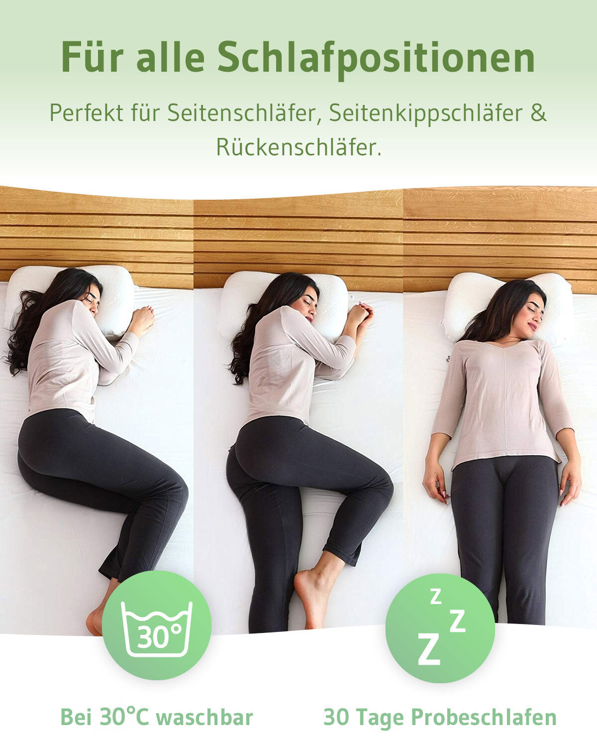 NuMOON Nackenstützkissen mit Bambus-Aktivkohle & Aloe Vera Bezug - Third of Life