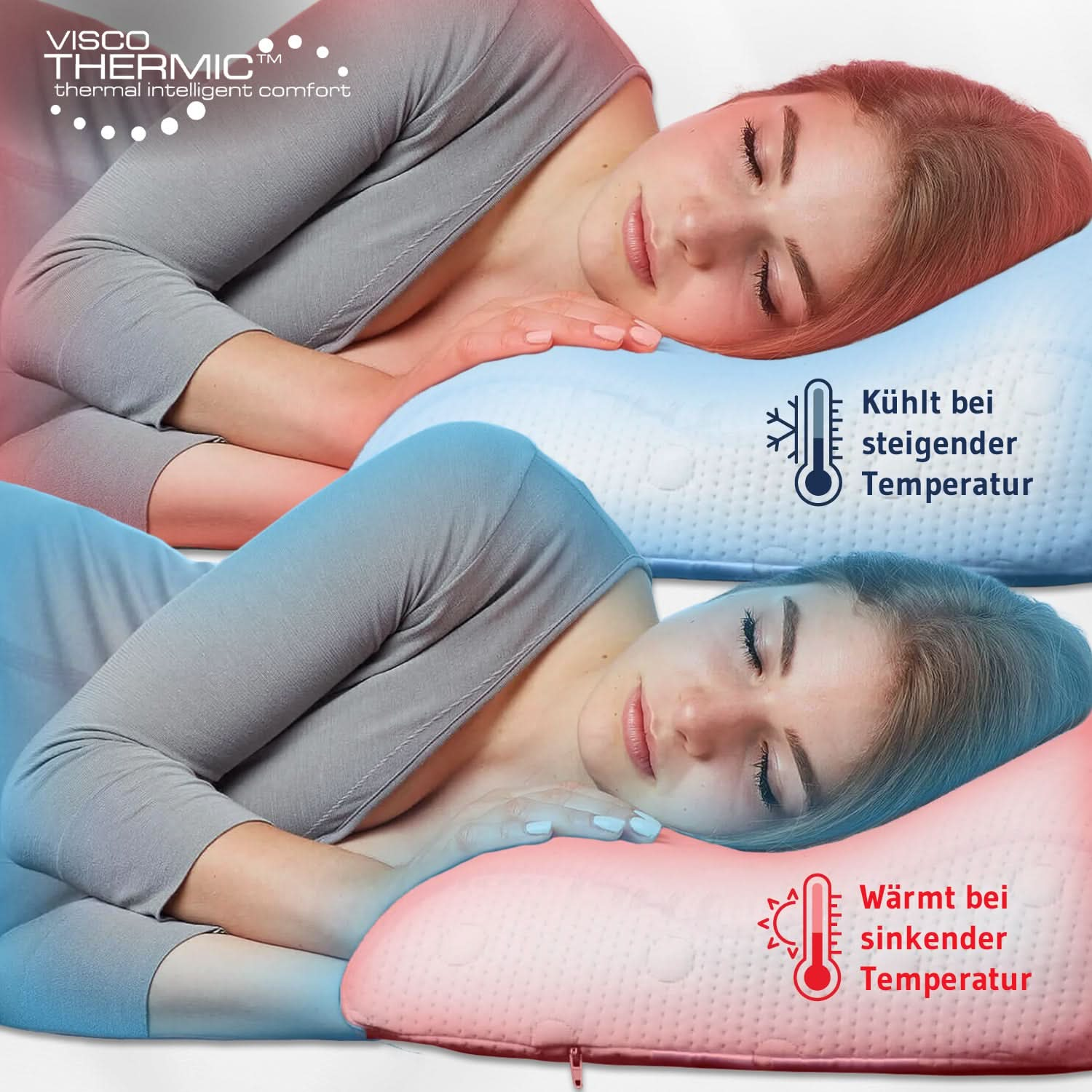 Nackenstützkissen MATAR mit Nackenwelle für Seiten- und Rückenschläfer, aus Visco Schaum, höhenverstellbar und ergonomisch - Third of Life