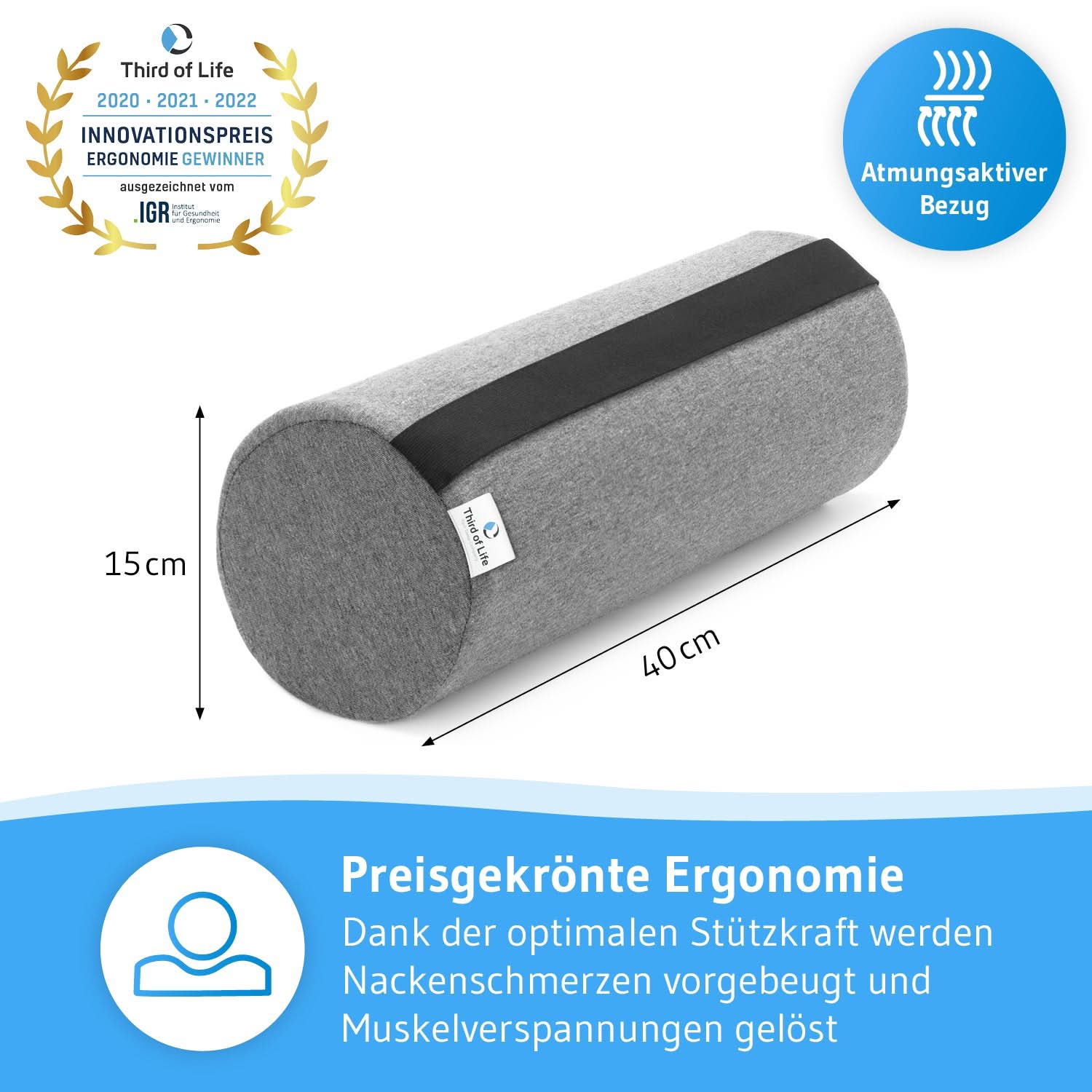 Viskoschaum Nackenrolle UniRoll klein - Third of Life