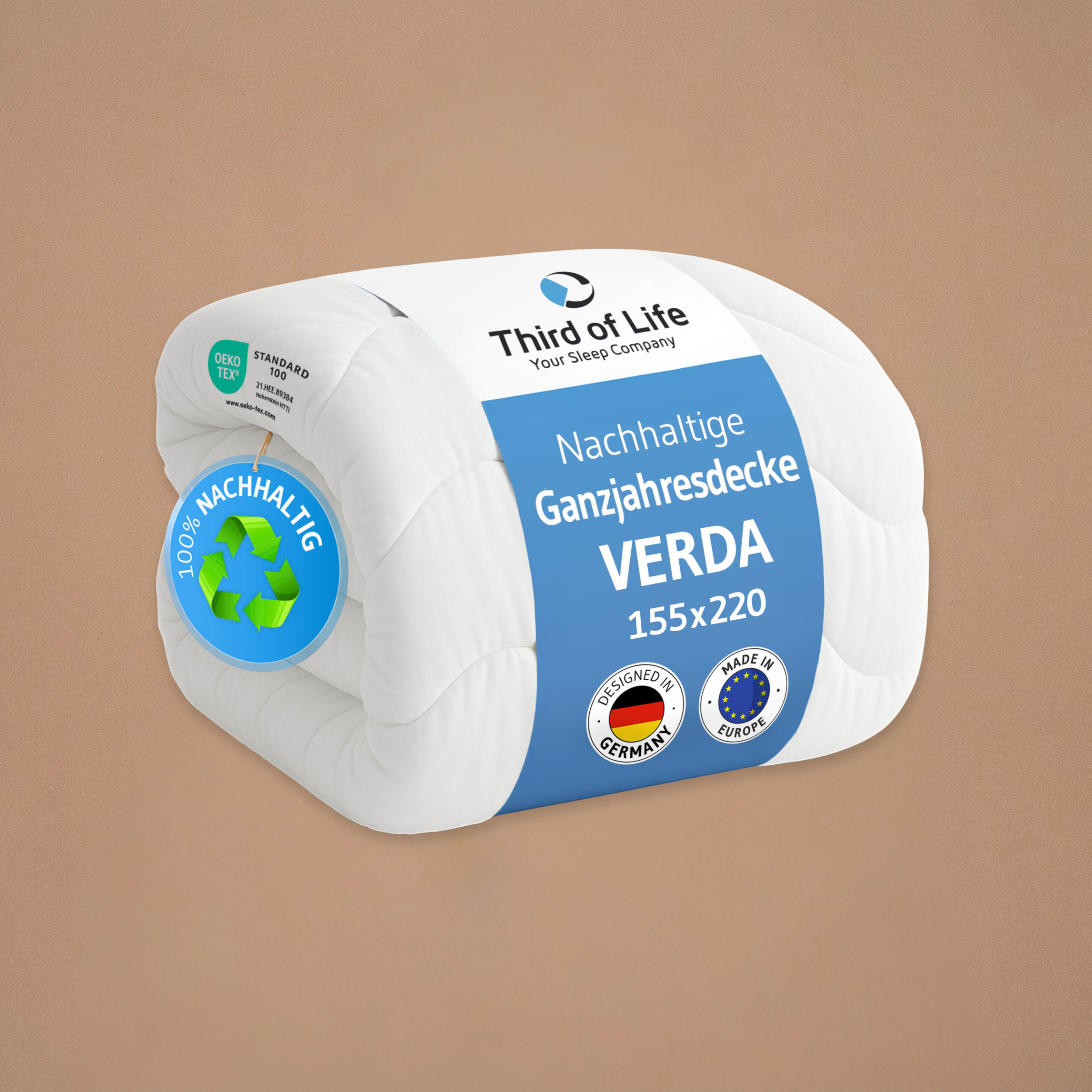 Nachhaltige Ganzjahresdecke VERDA aus 100% recyceltem Material - Third of Life