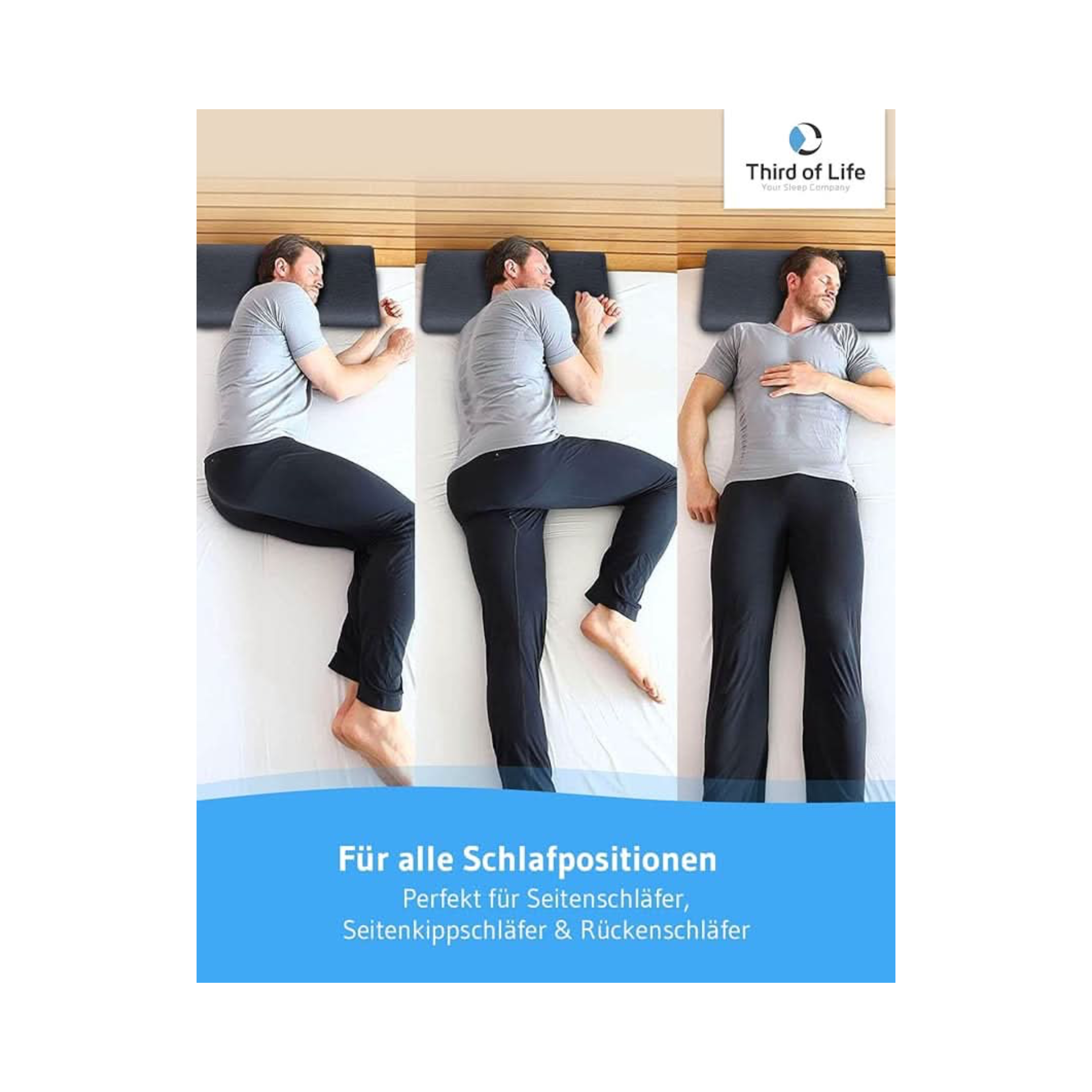 HADAR Nackenstütz-Kopfkissen, höhenverstellbar und ergonomisch aus Visco Schaum